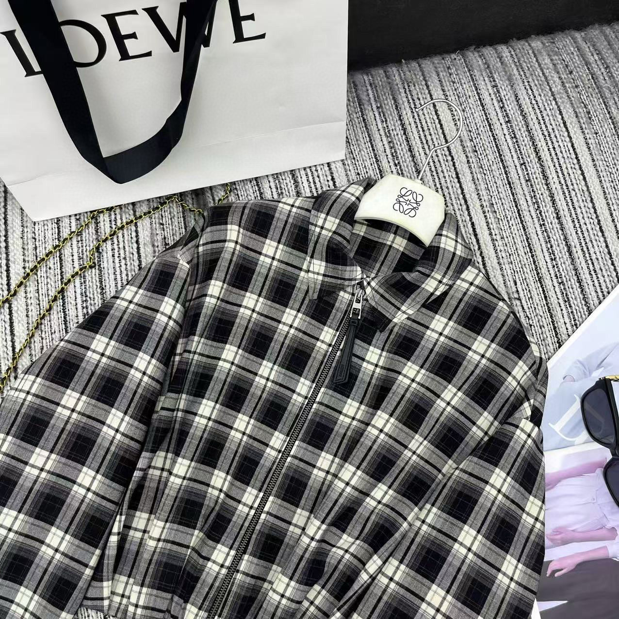 [TOP] LOEWE Jacket + Skirt Set - Black and White