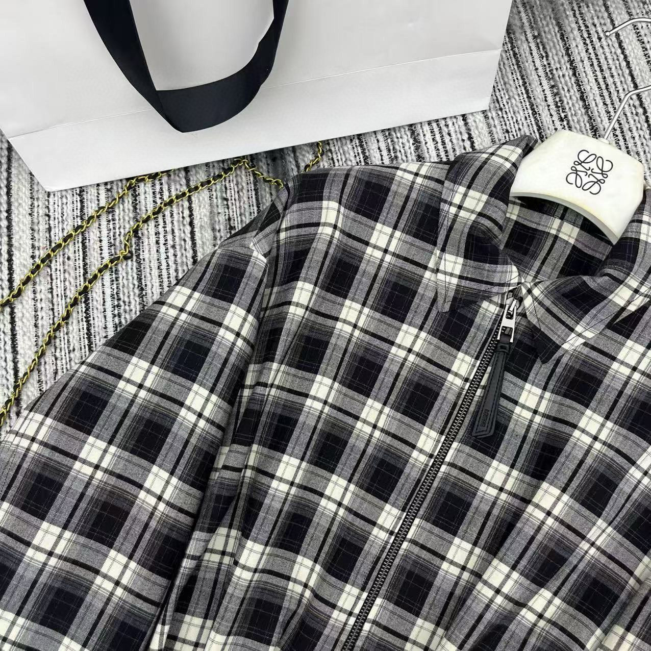 [TOP] LOEWE Jacket + Skirt Set - Black and White