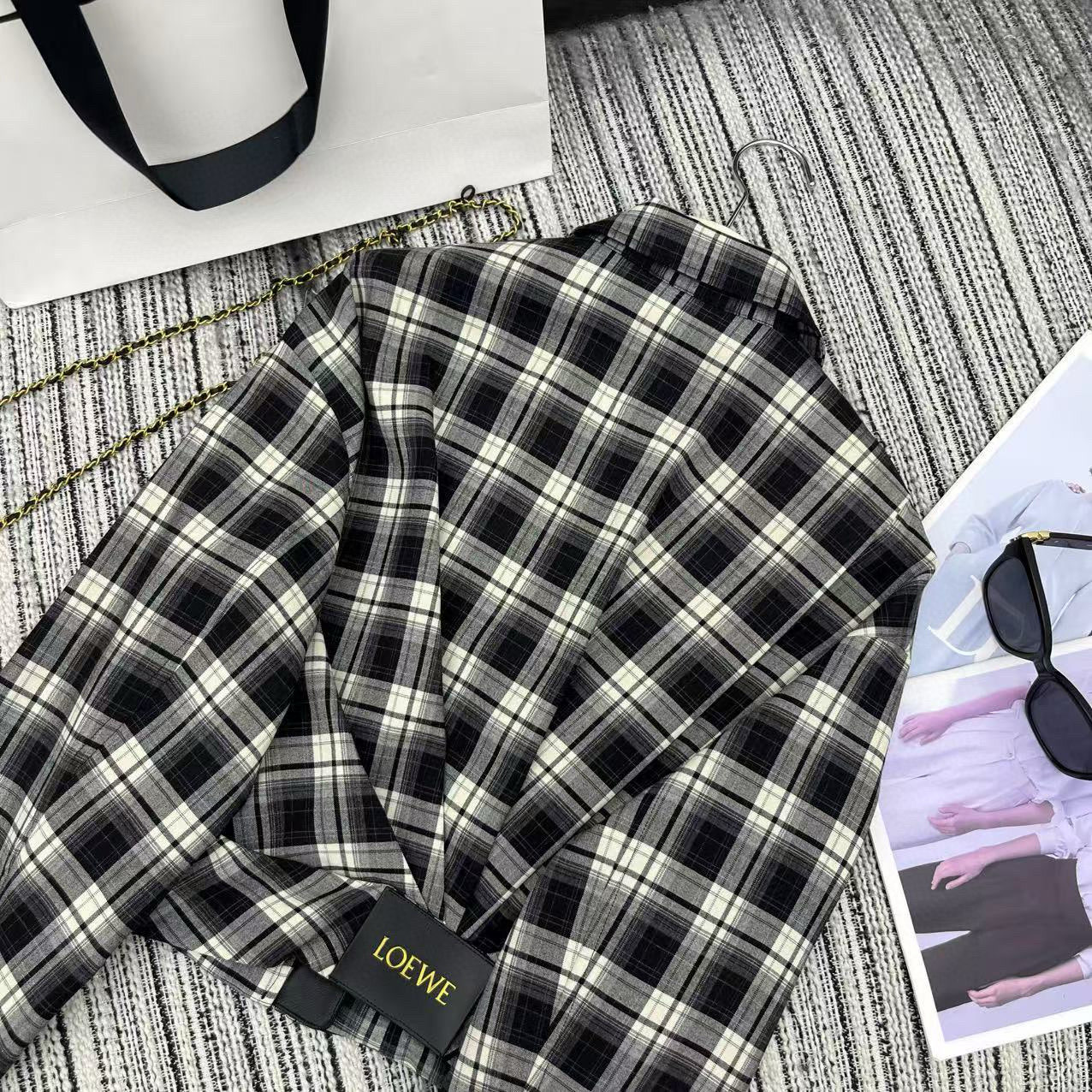 [TOP] LOEWE Jacket + Skirt Set - Black and White