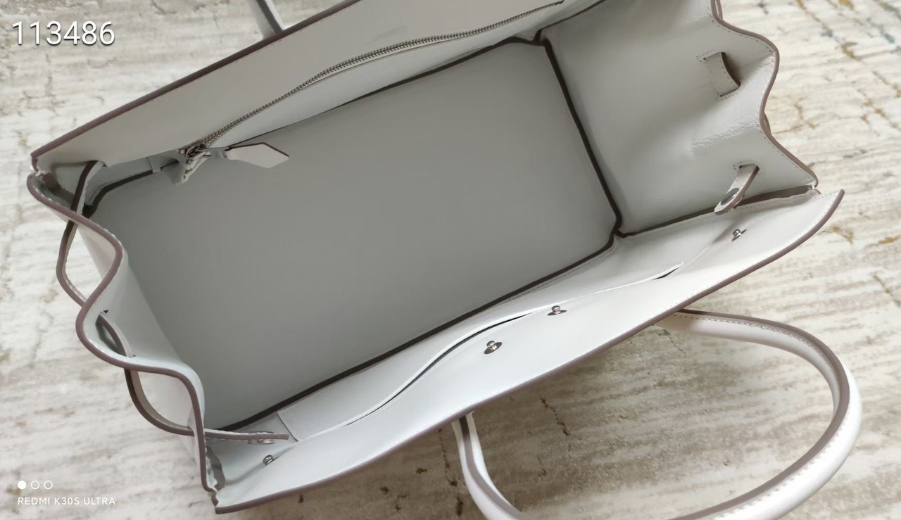 [TOP] HERMES Swift Leather Birkin Shadow 35cm - White (Customized)