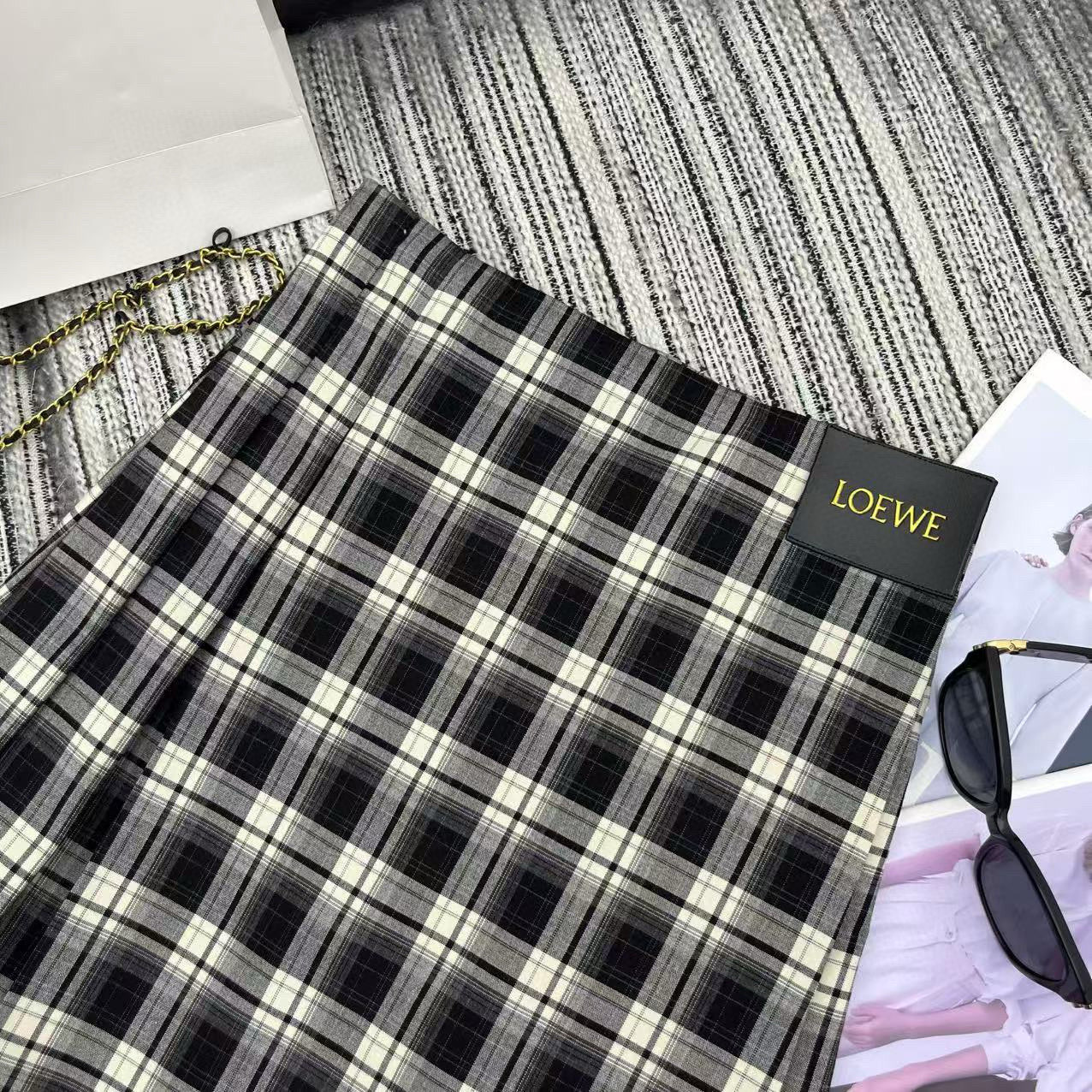 [TOP] LOEWE Jacket + Skirt Set - Black and White