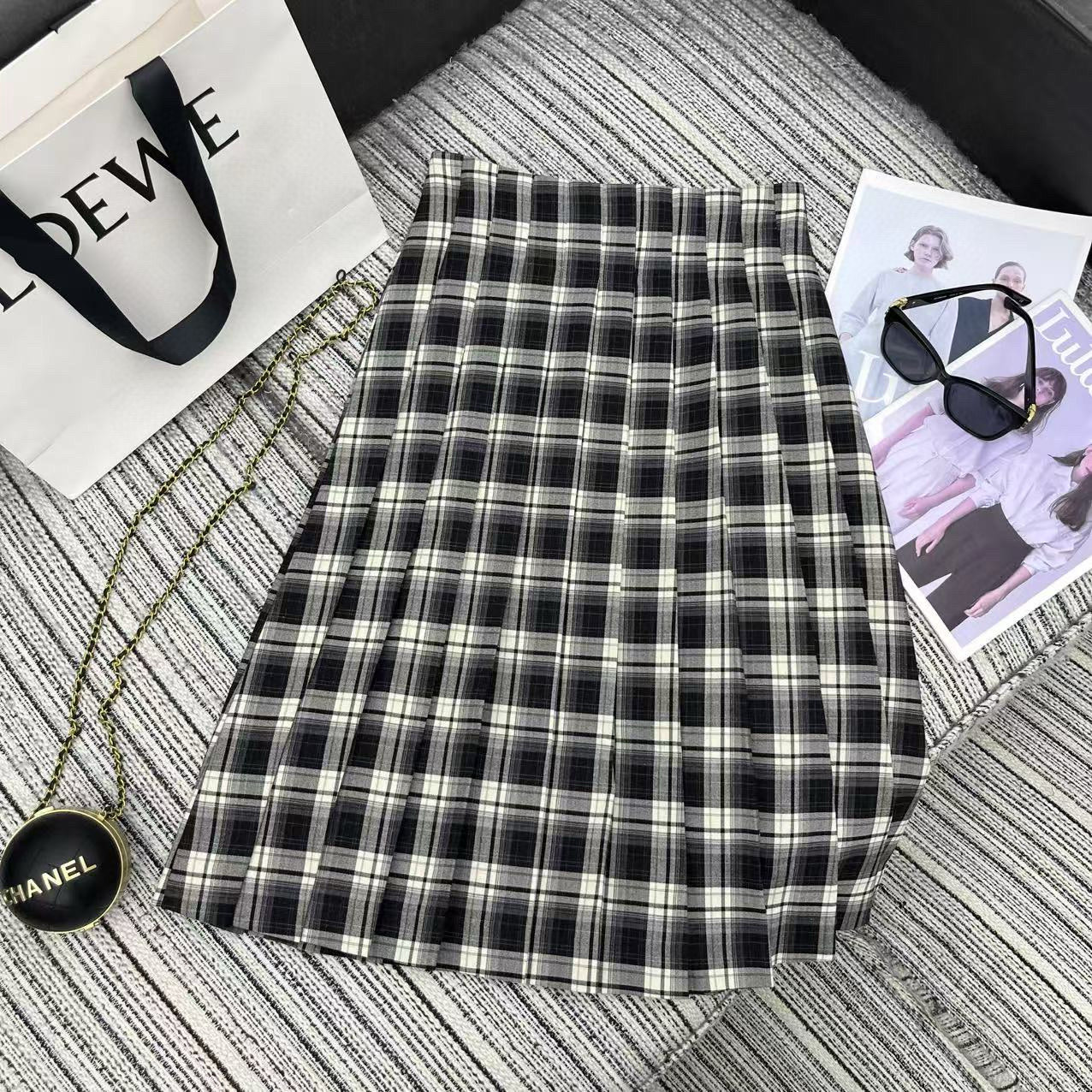 [TOP] LOEWE Jacket + Skirt Set - Black and White