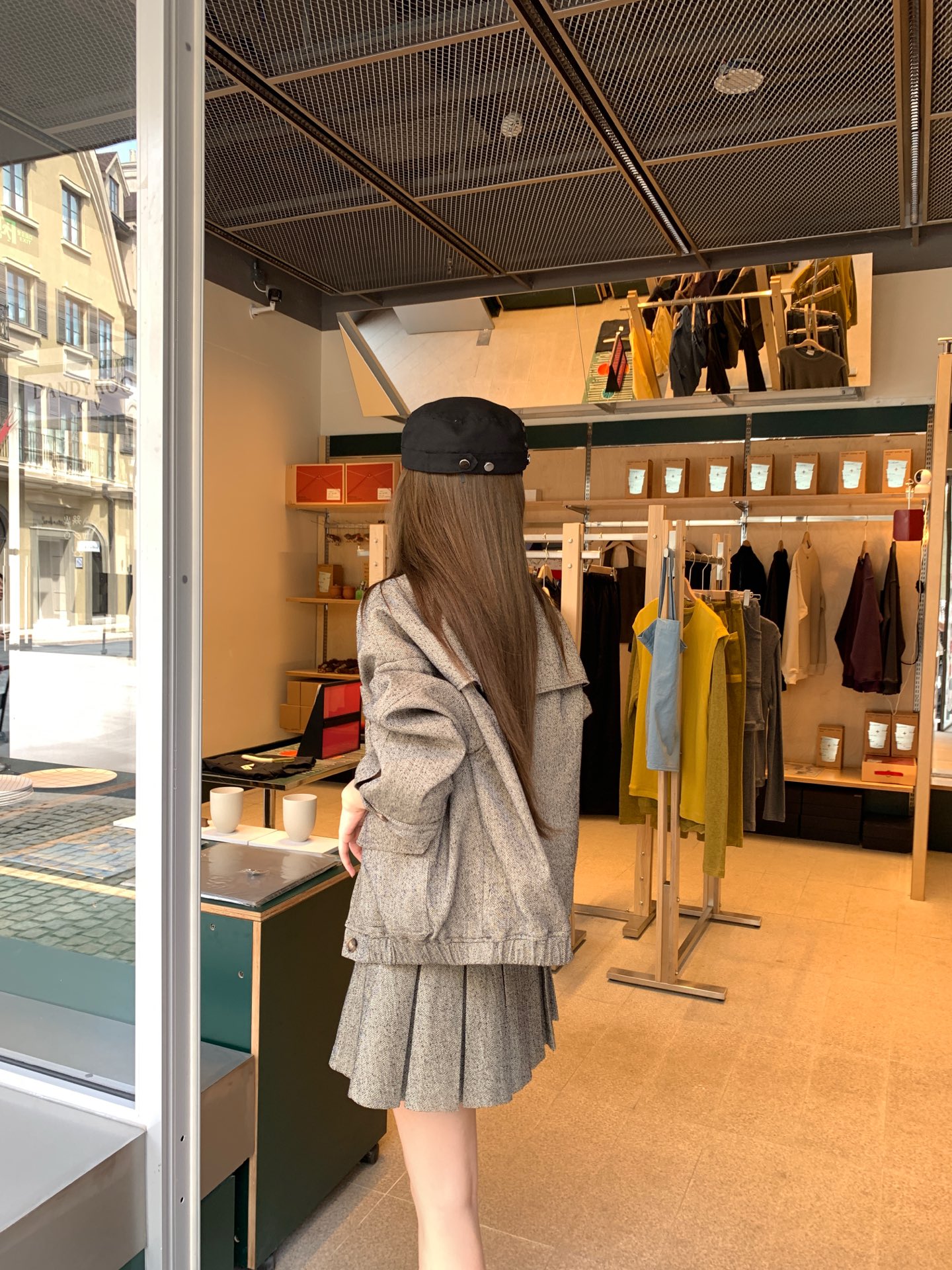 [TOP] Miu Miu Jacket + Skirt Set - Gray