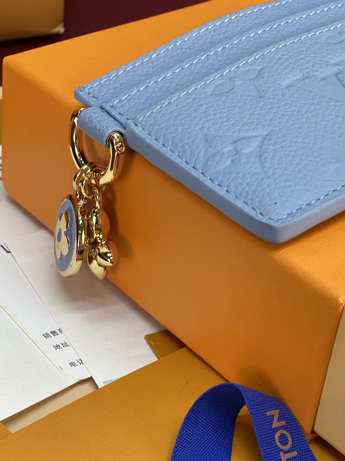 [TOP] Louis Vuitton LV Ski Charms Card Holder 10.2x7.3x0.3cm - Blue