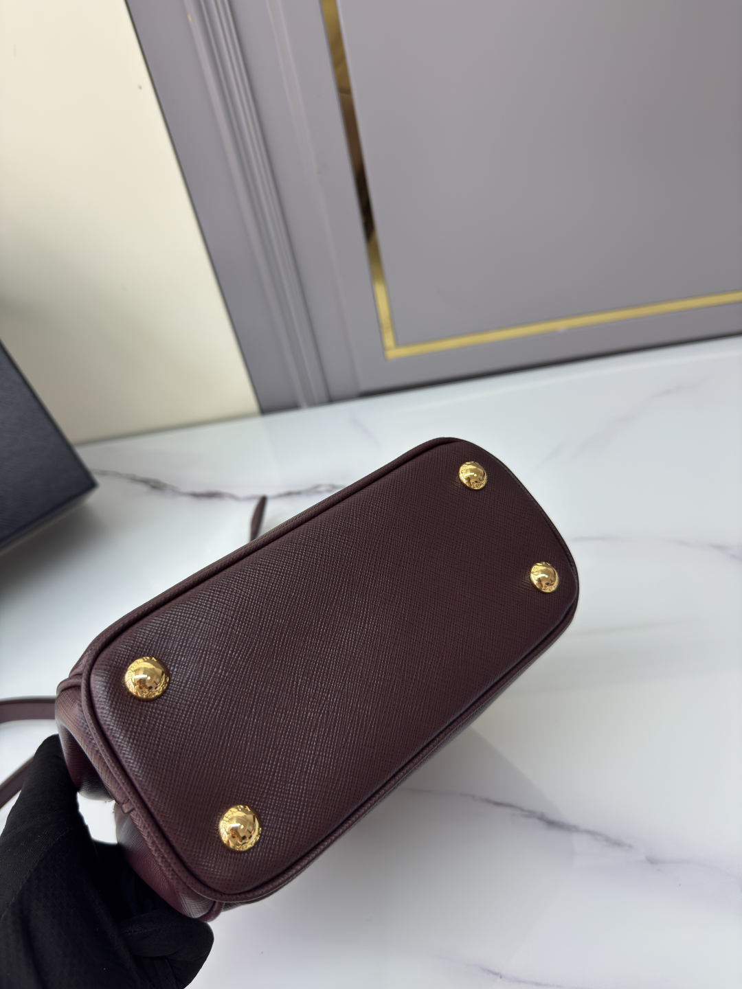 [TOP] PRADA Galleria Mini Saffiano Bag 20x15x9.5cm - Chocolate