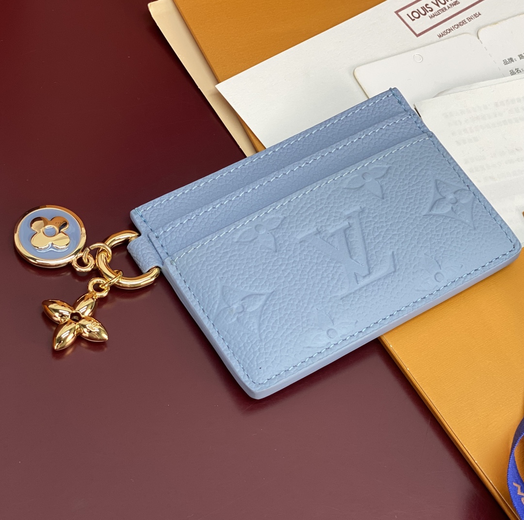 [TOP] Louis Vuitton LV Ski Charms Card Holder 10.2x7.3x0.3cm - Blue