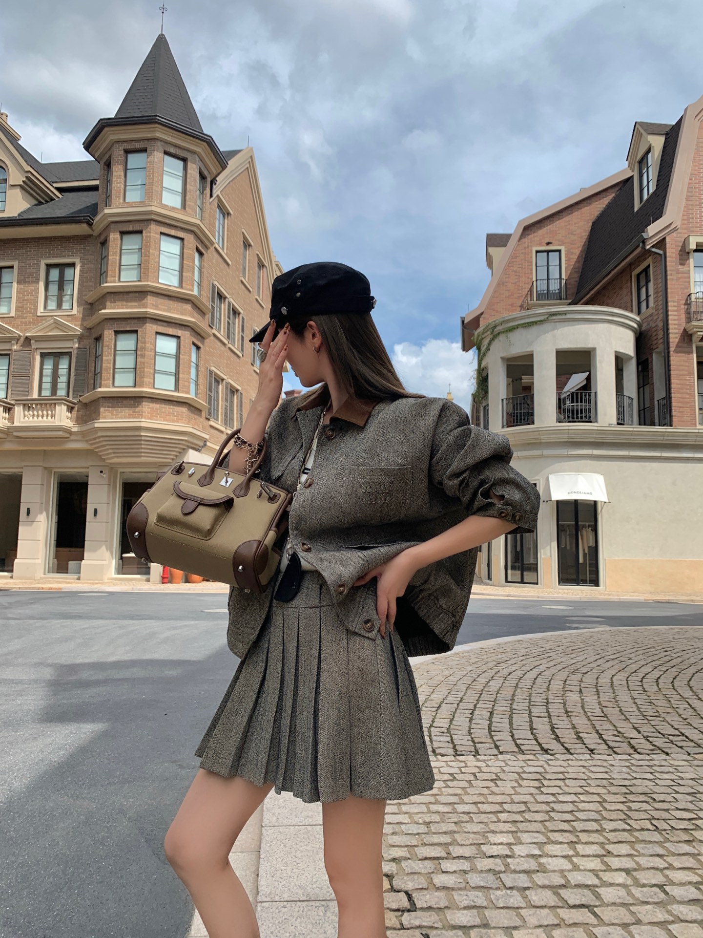 [TOP] Miu Miu Jacket + Skirt Set - Gray