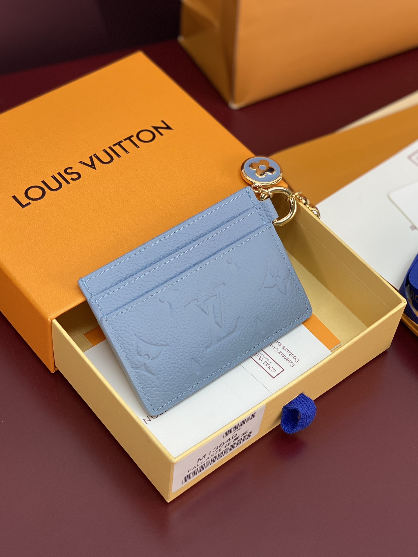 [TOP] Louis Vuitton LV Ski Charms Card Holder 10.2x7.3x0.3cm - Blue