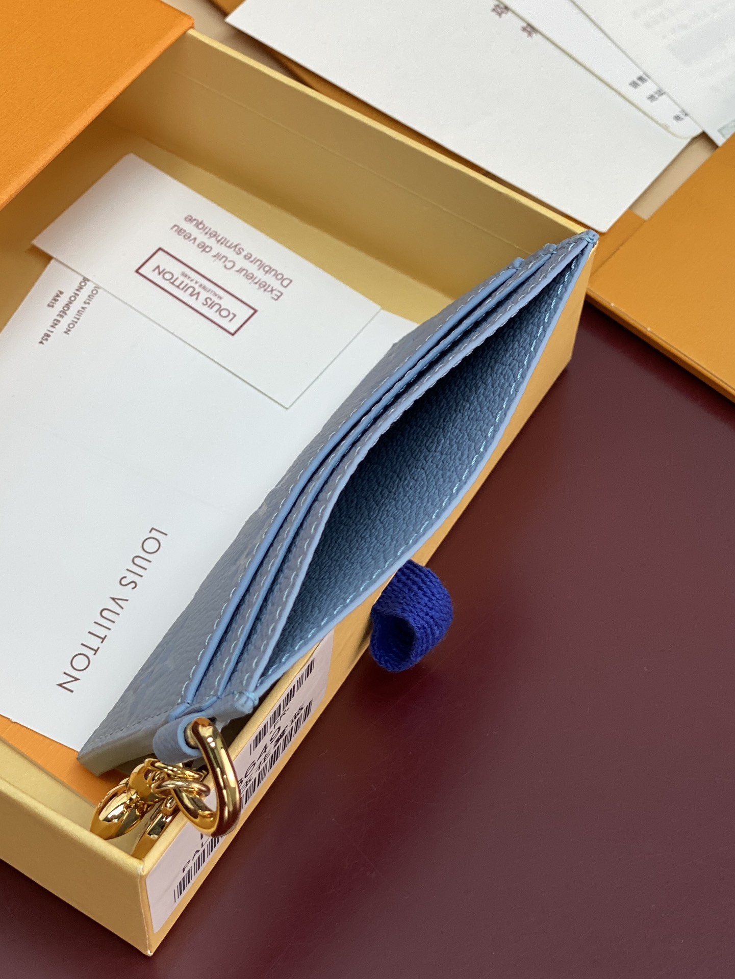 [TOP] Louis Vuitton LV Ski Charms Card Holder 10.2x7.3x0.3cm - Blue