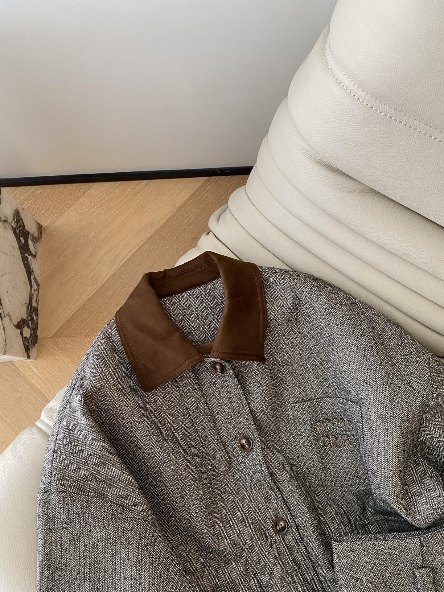 [TOP] Miu Miu Jacket + Skirt Set - Gray