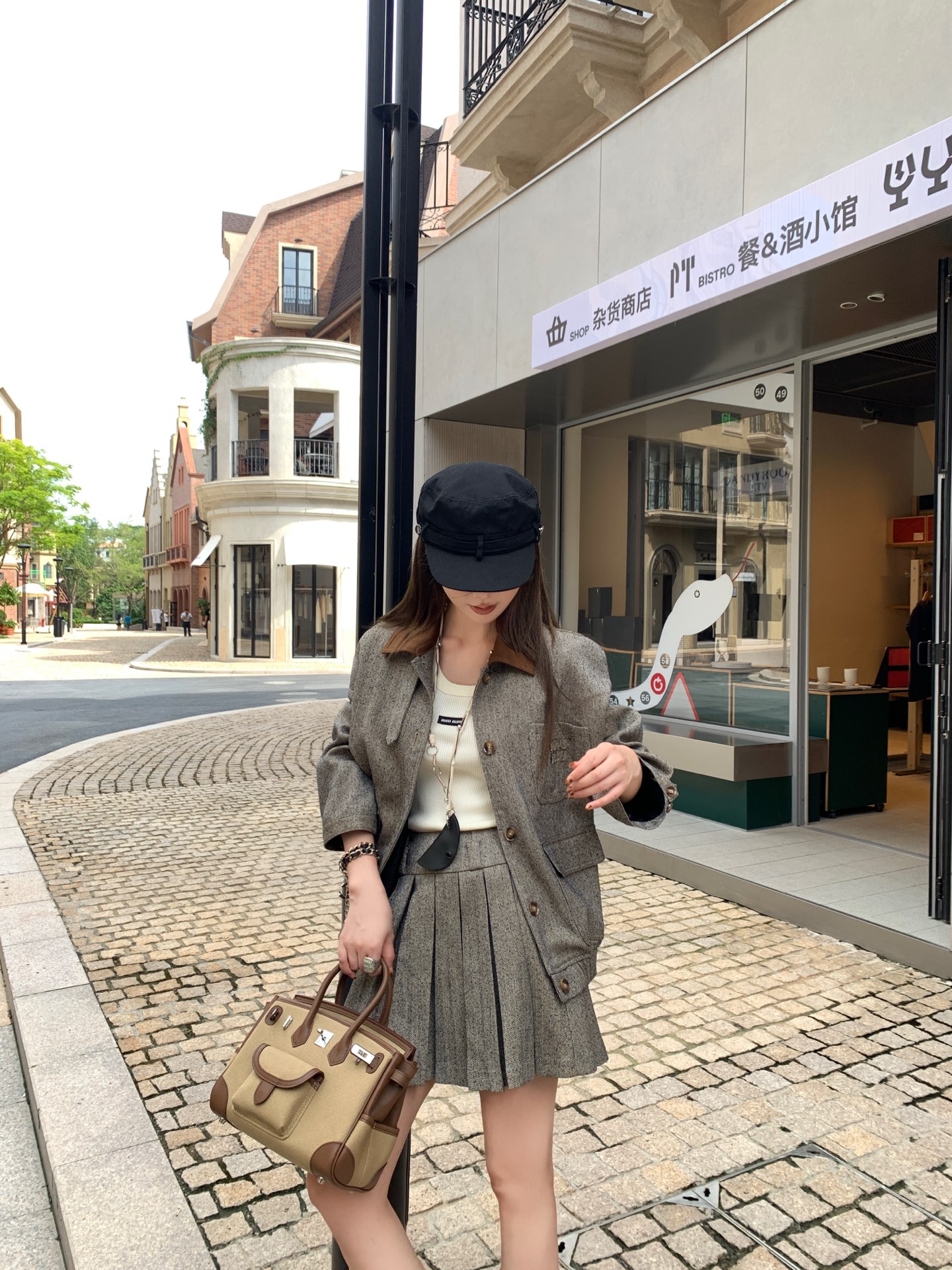 [TOP] Miu Miu Jacket + Skirt Set - Gray