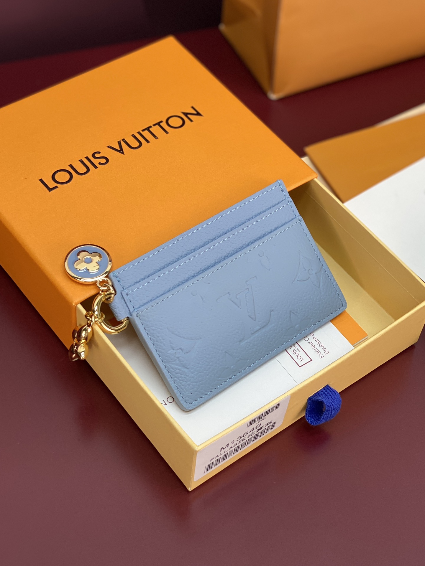 [TOP] Louis Vuitton LV Ski Charms Card Holder 10.2x7.3x0.3cm - Blue
