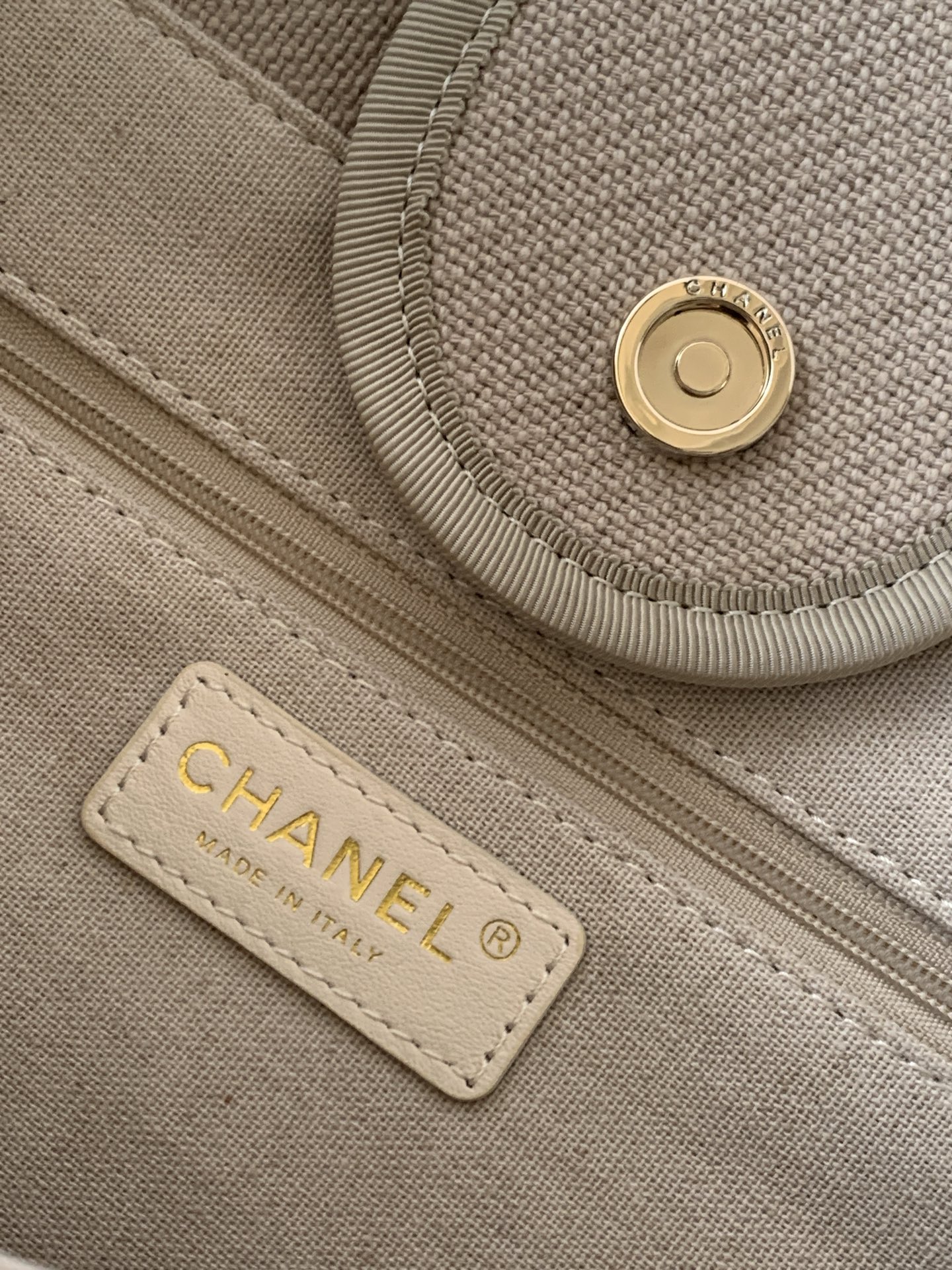 [TOP] CHANEL Beach Bag 38cm -  Beige