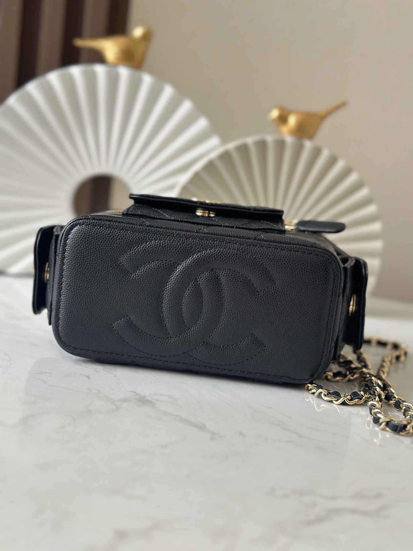 [TOP] CHANEL Vanity Case Bag 17cm - Black