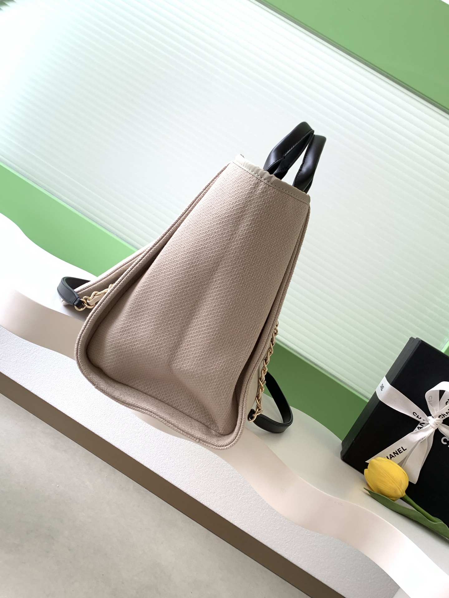 [TOP] CHANEL Beach Bag 38cm -  Beige