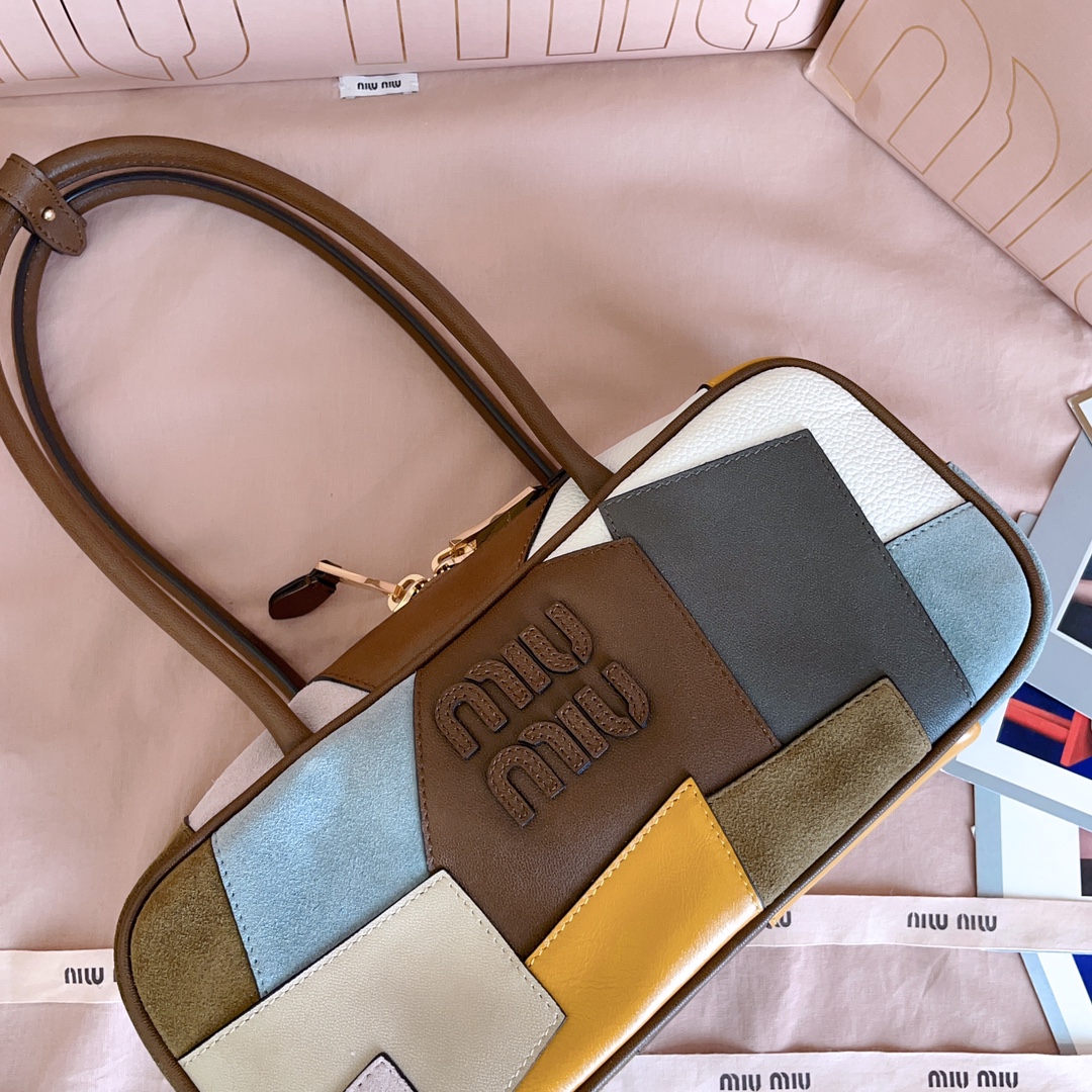 [TOP] Miu Miu Bag  28X12X9cm - Brown and White