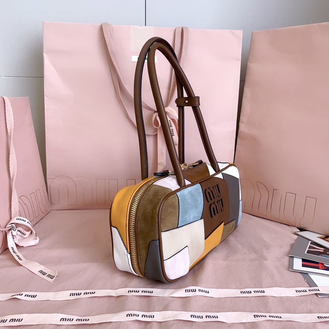 [TOP] Miu Miu Bag  28X12X9cm - Brown and White