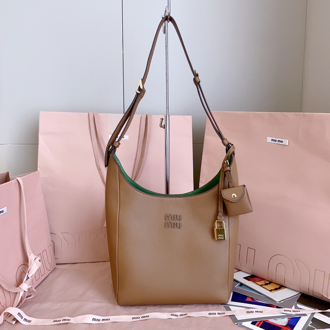 [TOP] Miu Miu Tote Bag  28X 22.5X 12cm - Brown