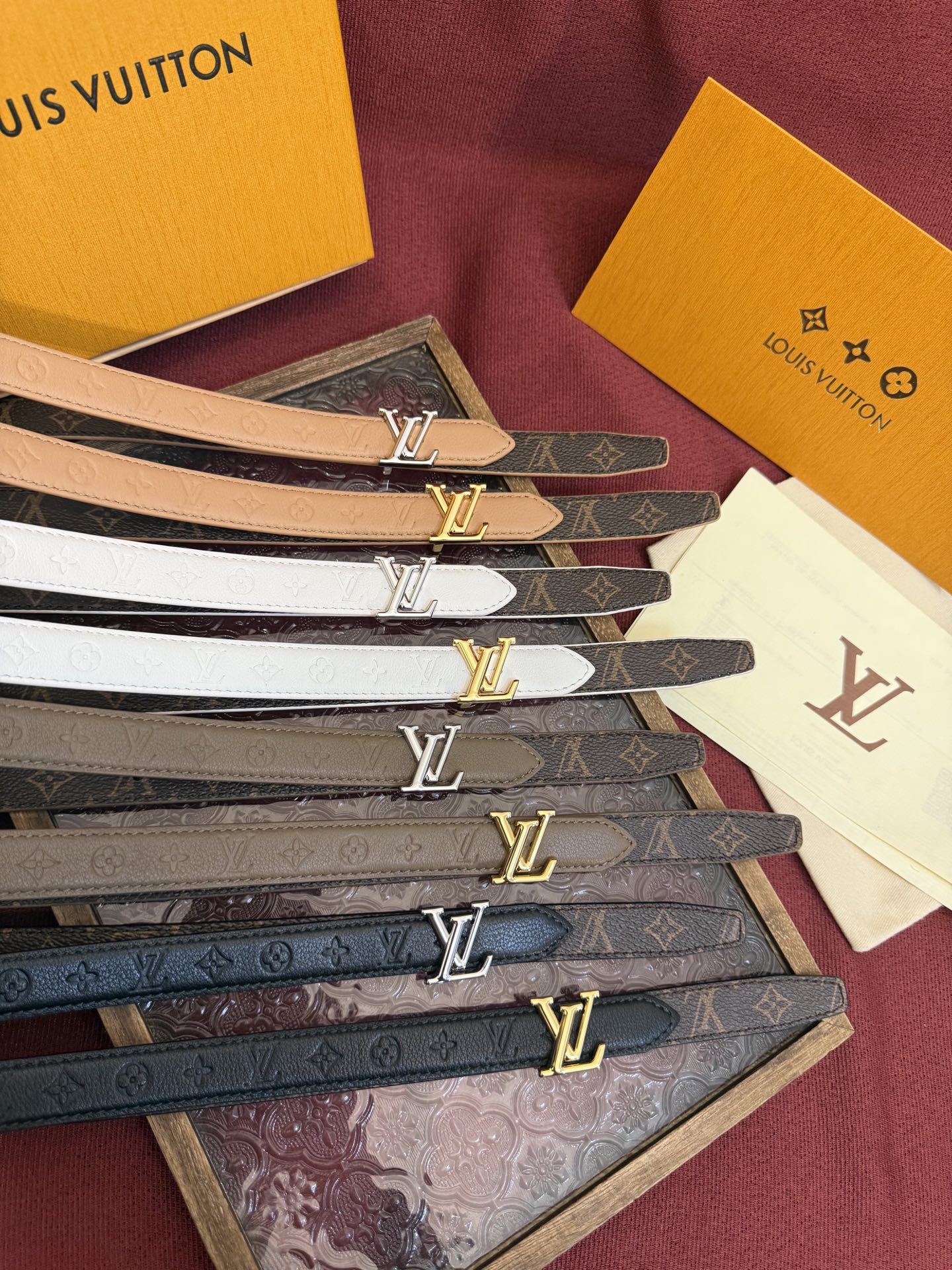 [TOP] Louis Vuitton LV Flowergram 20mm  Belt - 8 Colors