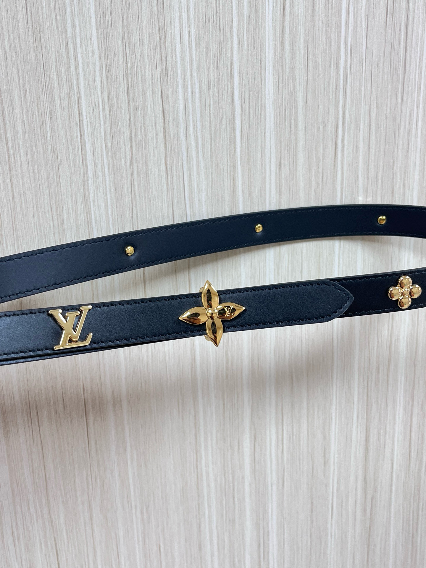 [TOP] Louis Vuitton LV Monogram Belt  2.5CM - Black