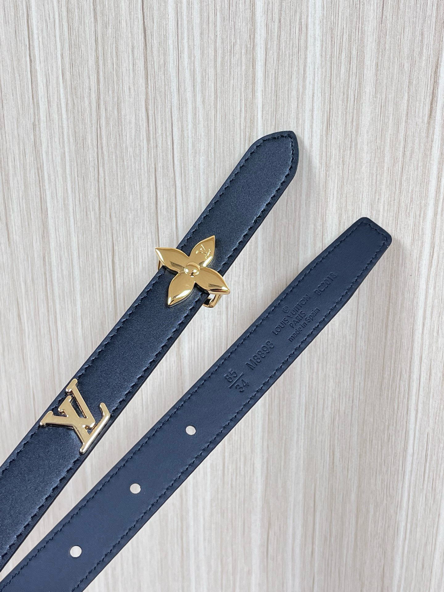 [TOP] Louis Vuitton LV Monogram Belt  2.5CM - Black