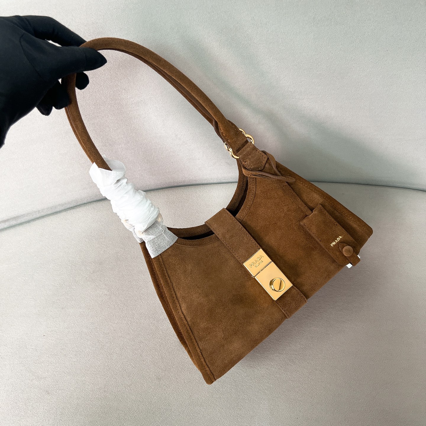 [TOP] PRADA Mini Catwalk Style Bag 26x18x12cm - Brown