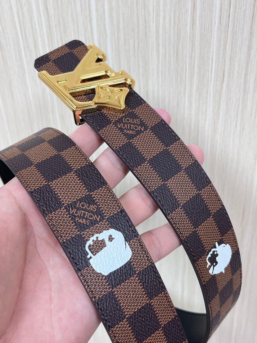 [TOP] Louis Vuitton LV Classic Belt  4.0CM - Brown