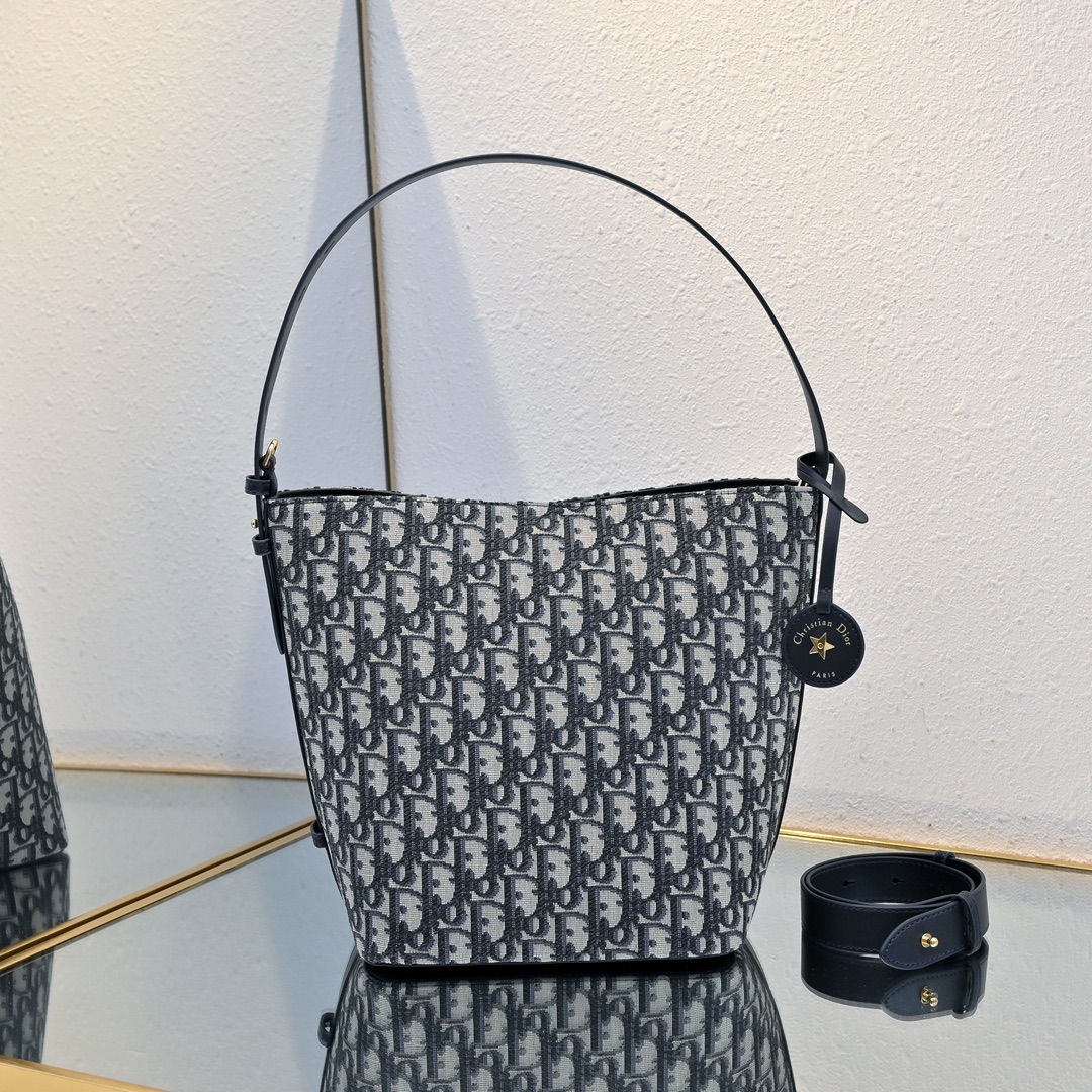 [TOP] Christian Dior Star Bucket Bag 20*24*15cm - Blue