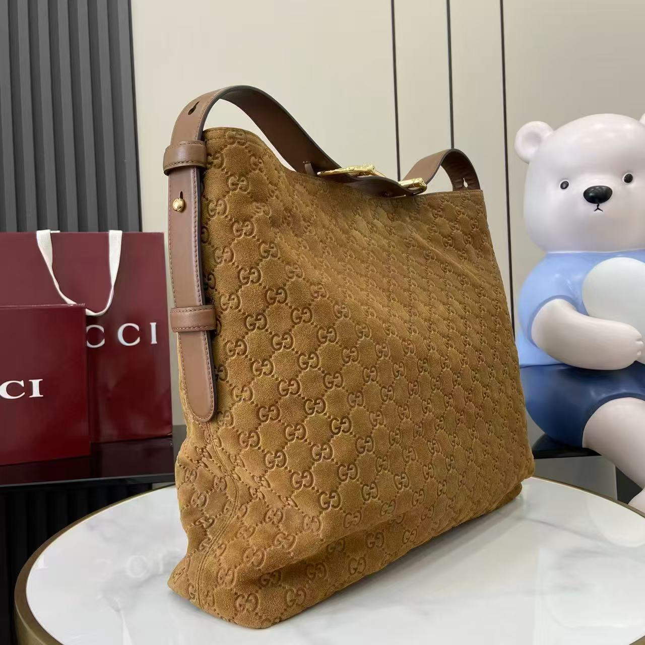 [TOP] GUCCI Beatrix Large Tote  Bag 40 X 36 X 12 CM - Brown