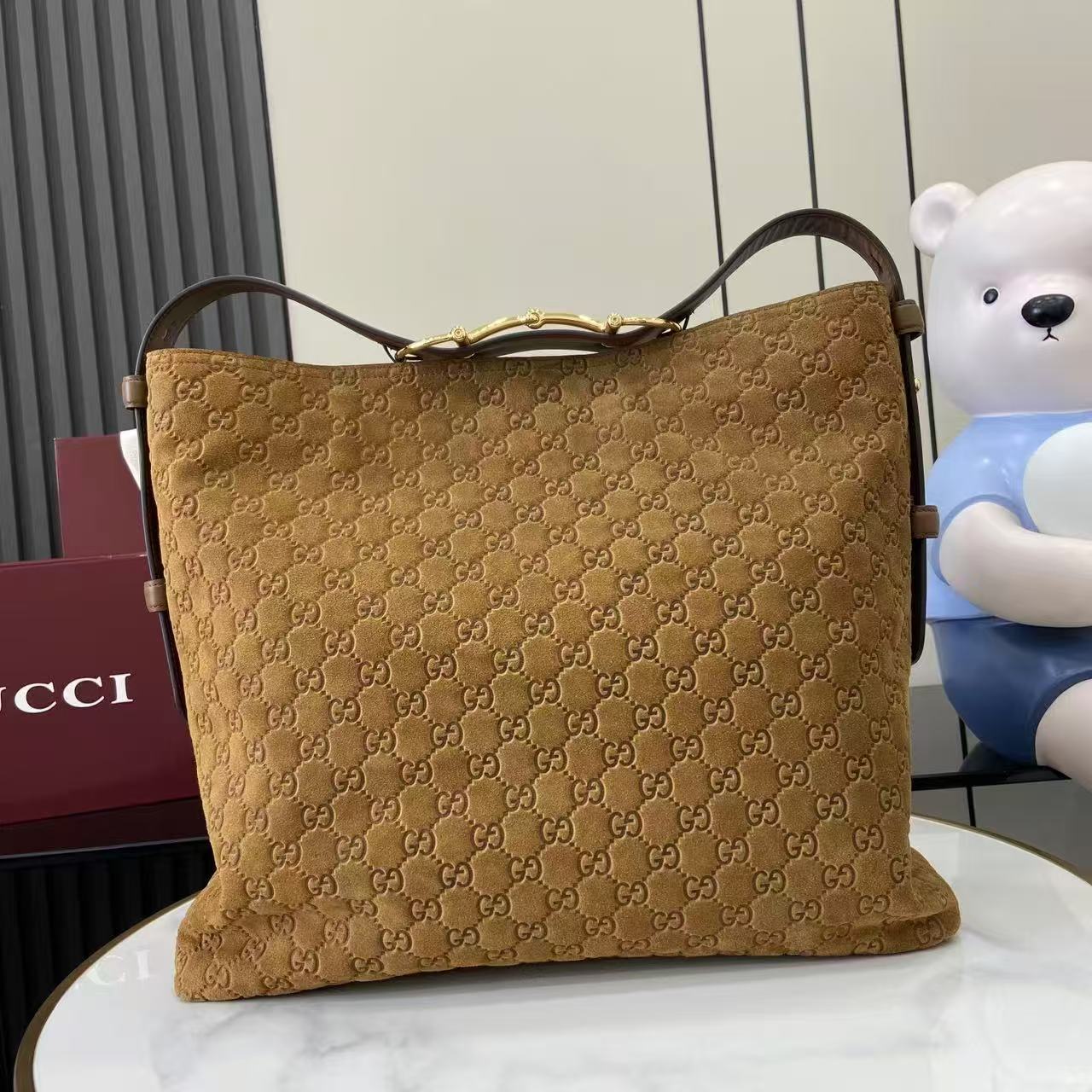 [TOP] GUCCI Beatrix Large Tote  Bag 40 X 36 X 12 CM - Brown