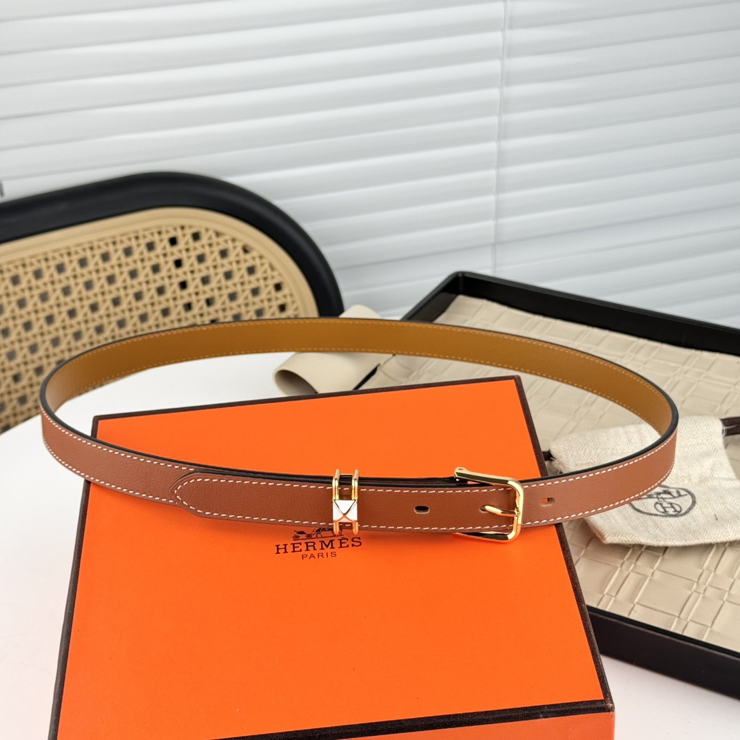 [TOP] HERMES 2CM Swift Cowhide Belt - 2 Colors