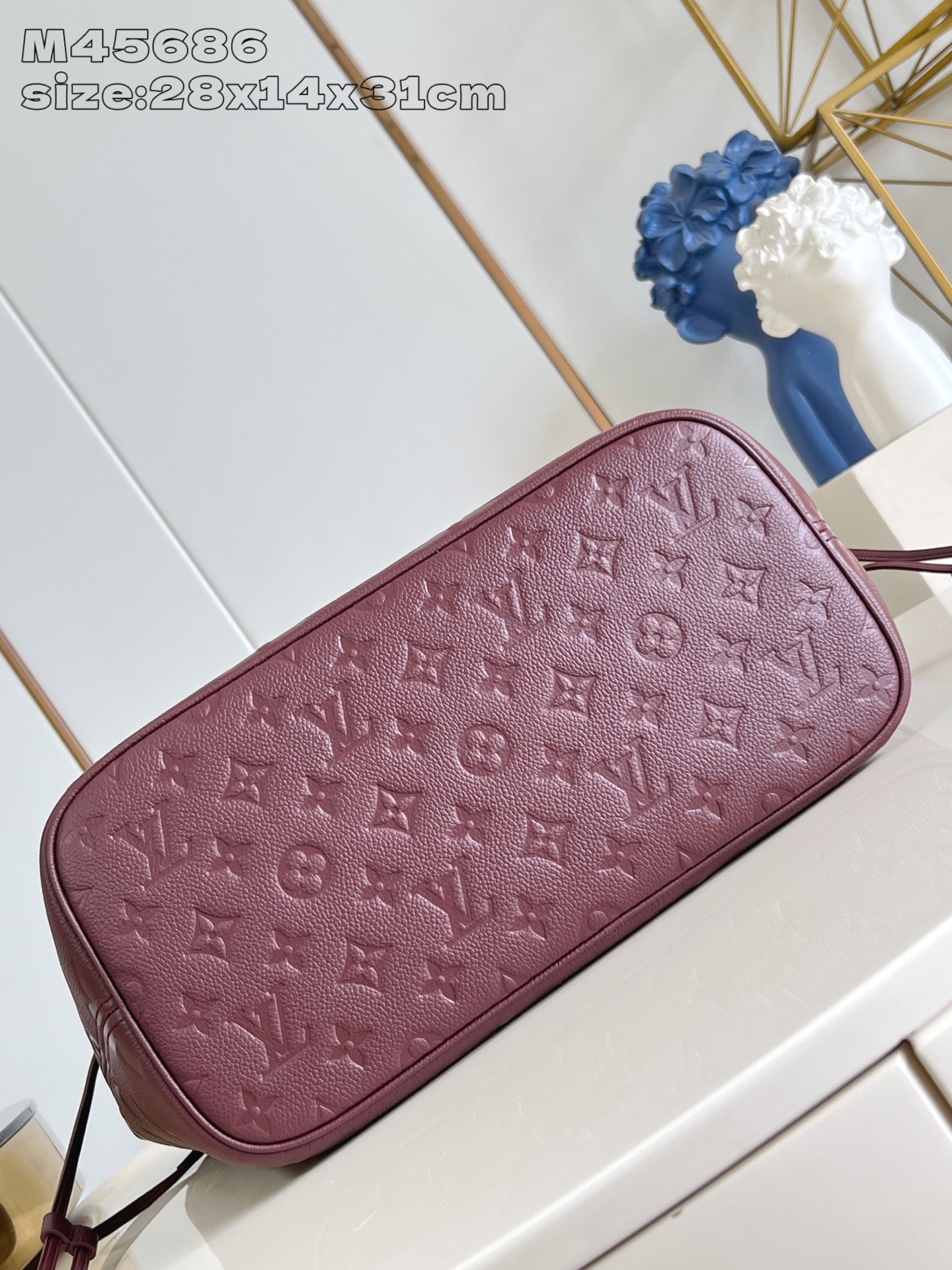 [TOP] Louis Vuitton LV Neverfull  Leather Tote Bag 31x28x14cm - Claret