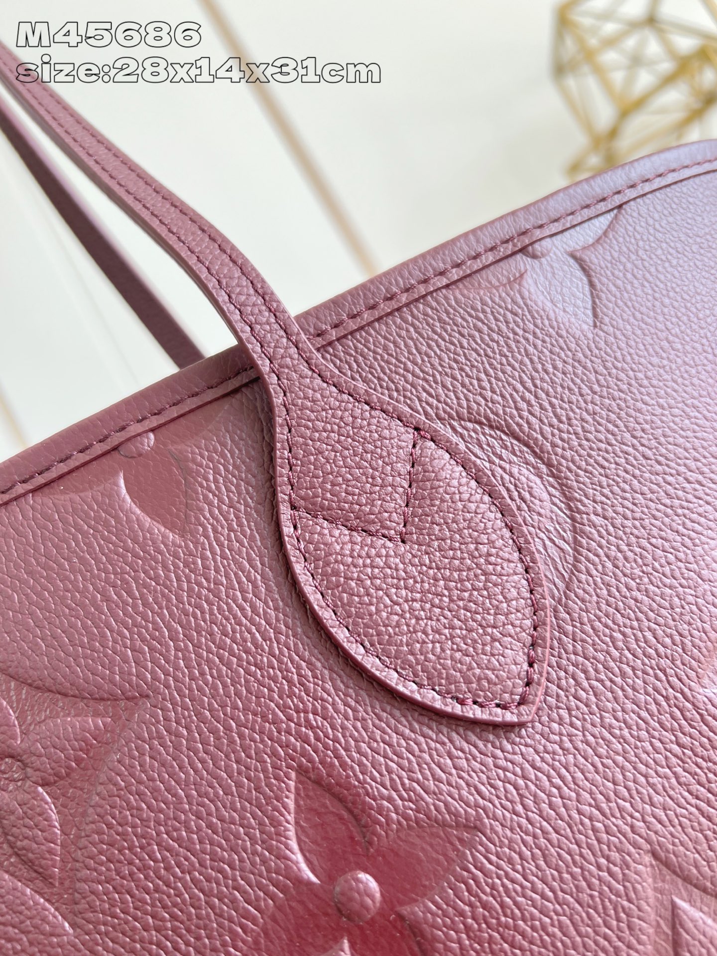 [TOP] Louis Vuitton LV Neverfull  Leather Tote Bag 31x28x14cm - Claret