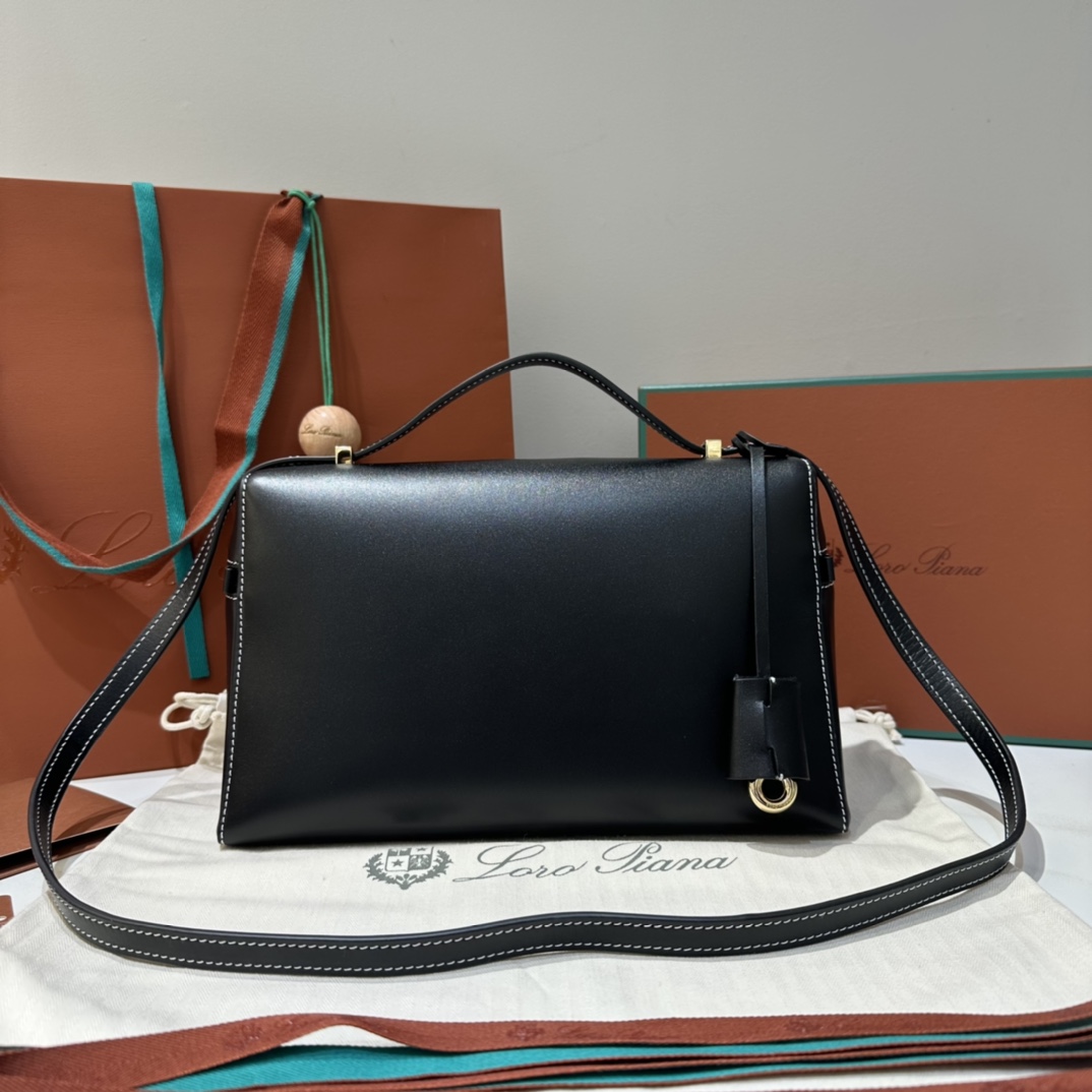 [TOP] Loro Piana Extra Bag L27  27×10×16cm - Black