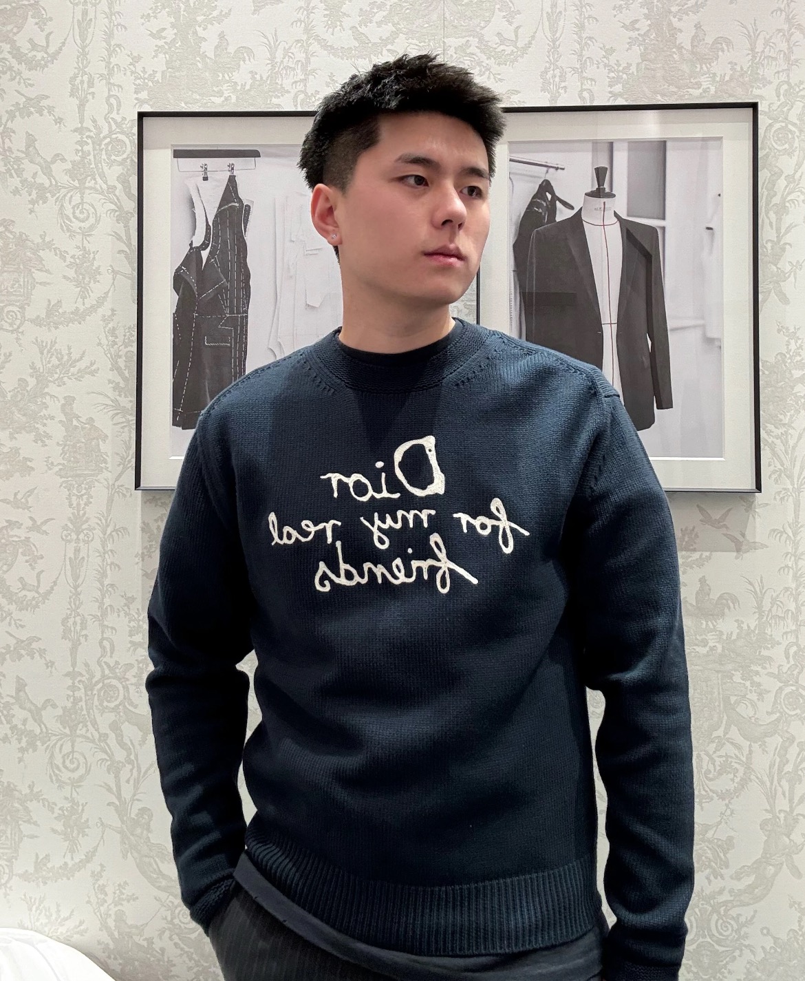 [TOP] Christian Dior Men's/Women's Embroidered Crew Neck Sweater - 2 Color