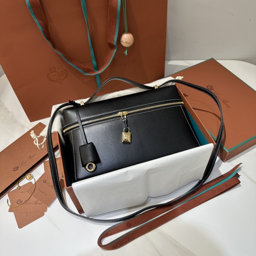 [TOP] Loro Piana Extra Bag L27  27×10×16cm - Black