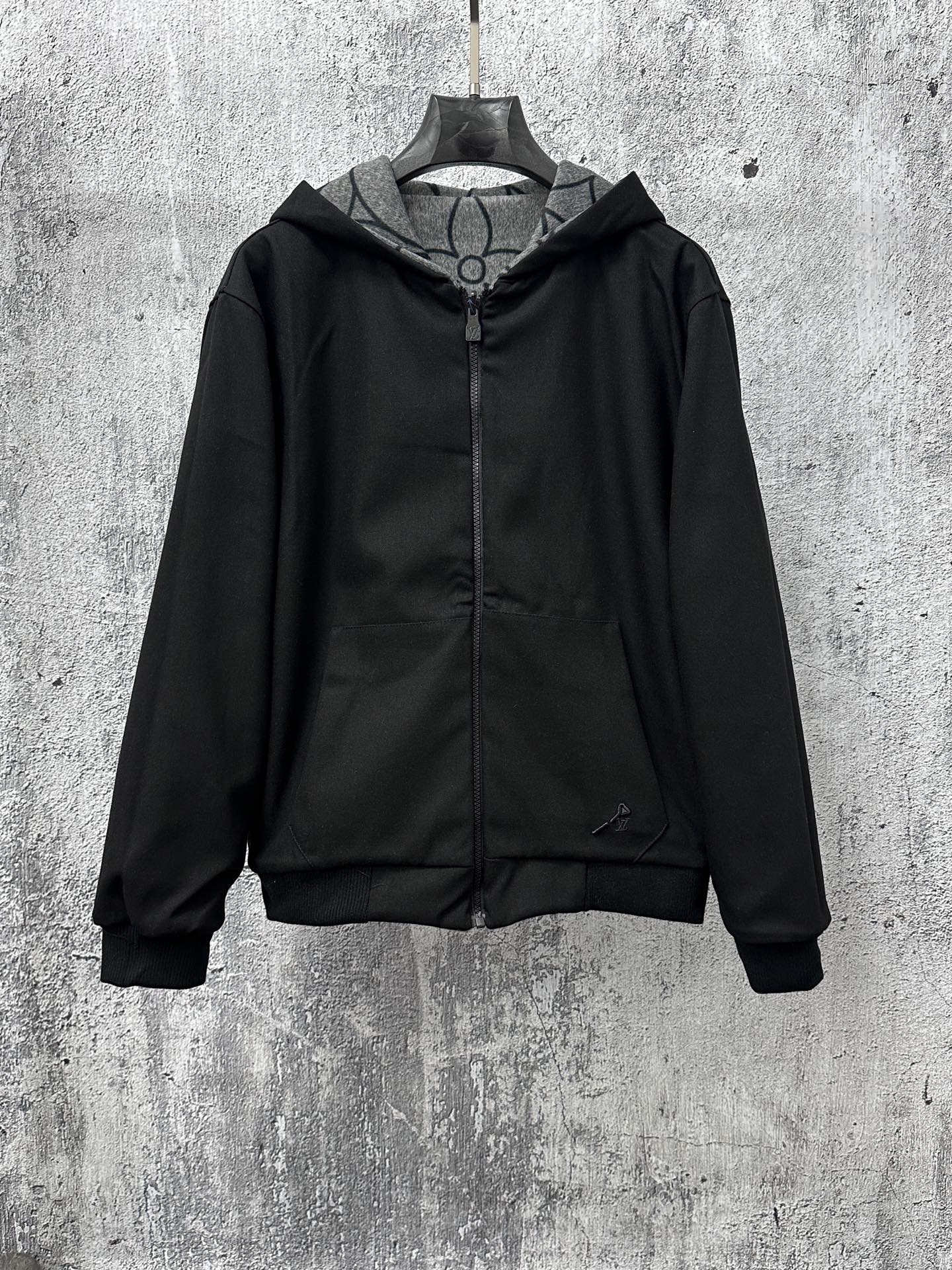 [TOP] Louis Vuitton LV Men's/Women's Reversible Wool Jacquard Jacket - Black