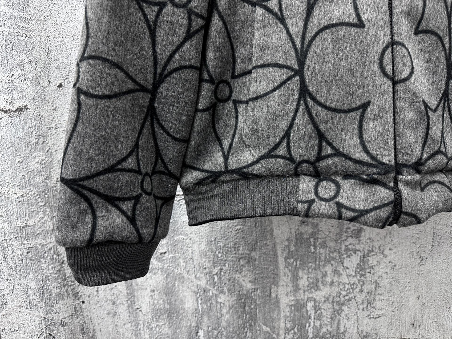 [TOP] Louis Vuitton LV Men's/Women's Reversible Wool Jacquard Jacket - Black