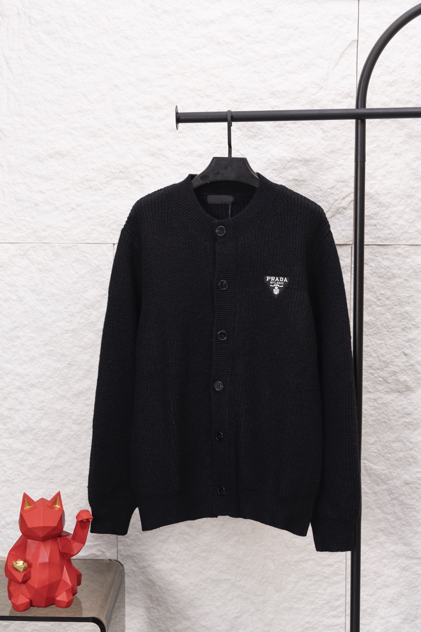 [TOP] PRADA Knitted Cardigan -  Black