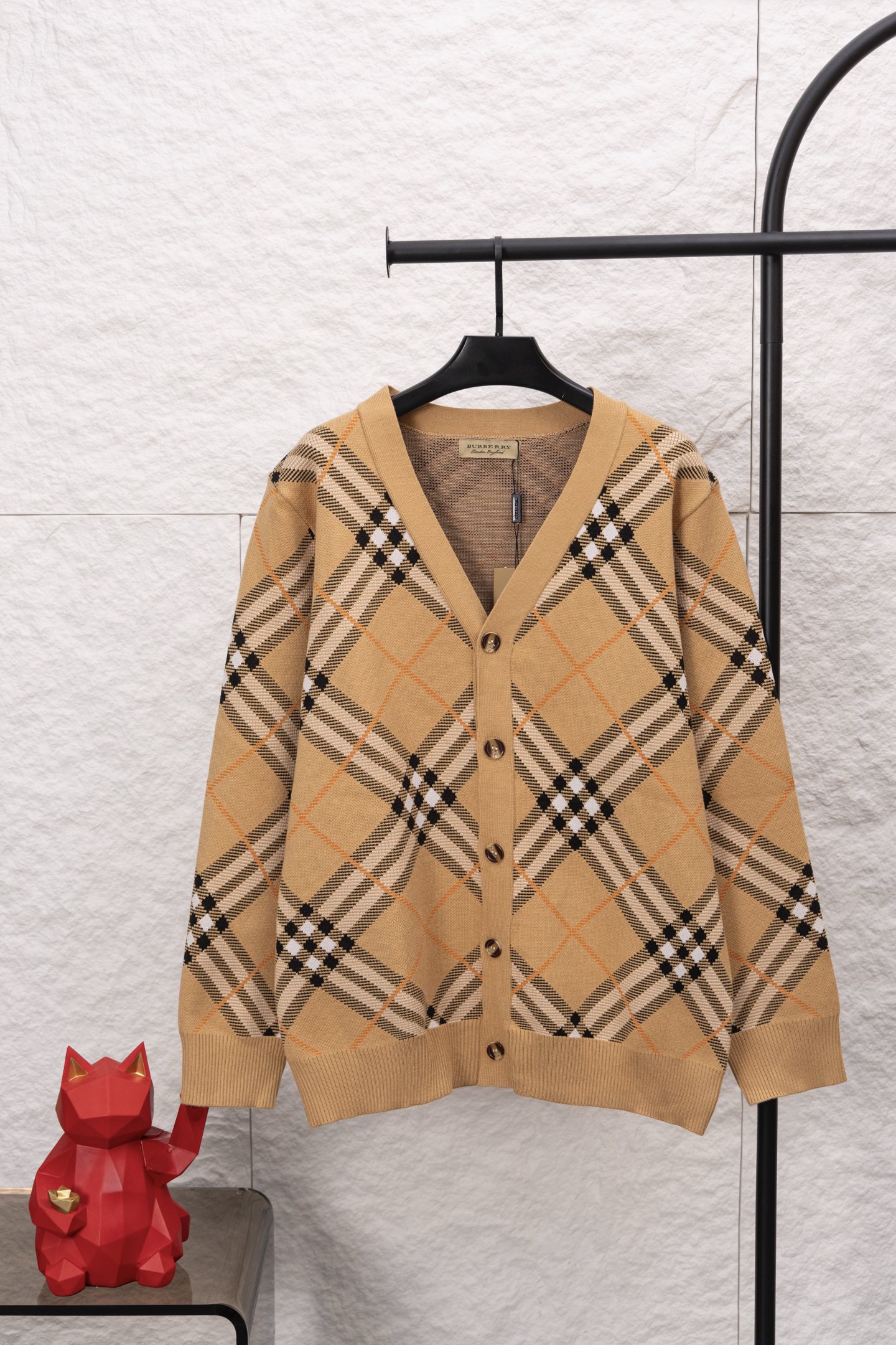 [TOP] BURBERRY Knitted Cardigan -  Khaki