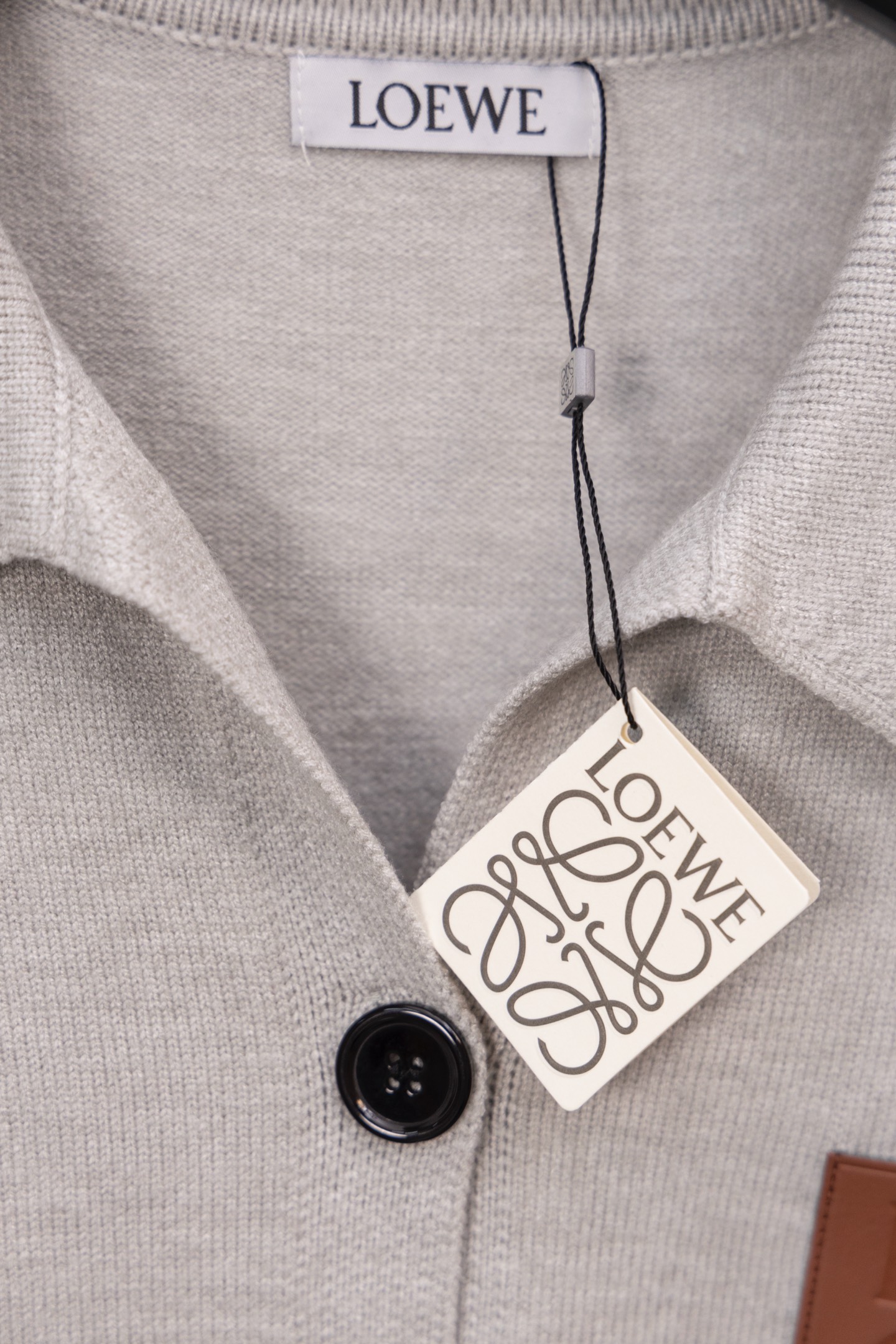 [TOP] LOEWE Knitted Cardigan -  Gray