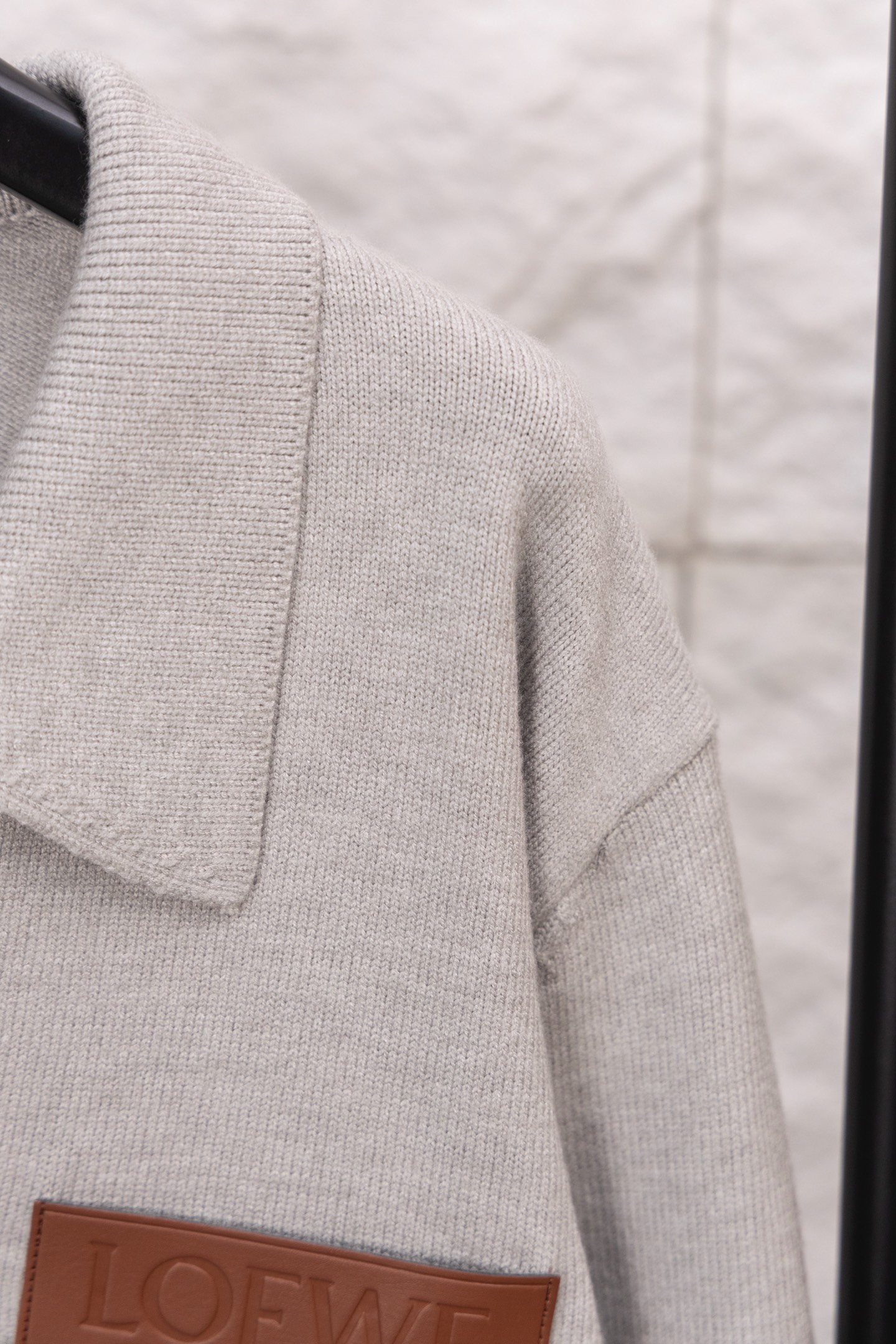 [TOP] LOEWE Knitted Cardigan -  Gray