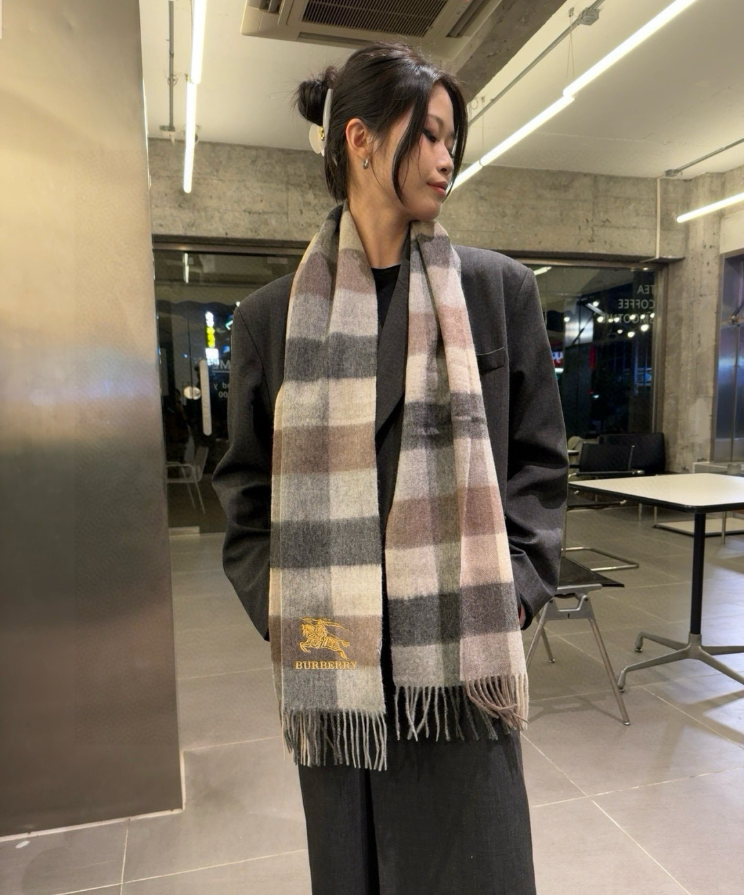 [TOP] BURBERRY Cashmere Scarf 32*180cm   - 3 Colors