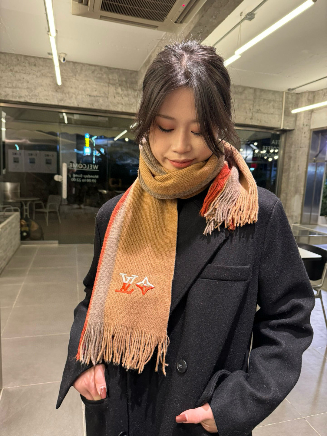 [TOP] Louis Vuitton LV Cashmere Scarf 28x180cm- 2 Color