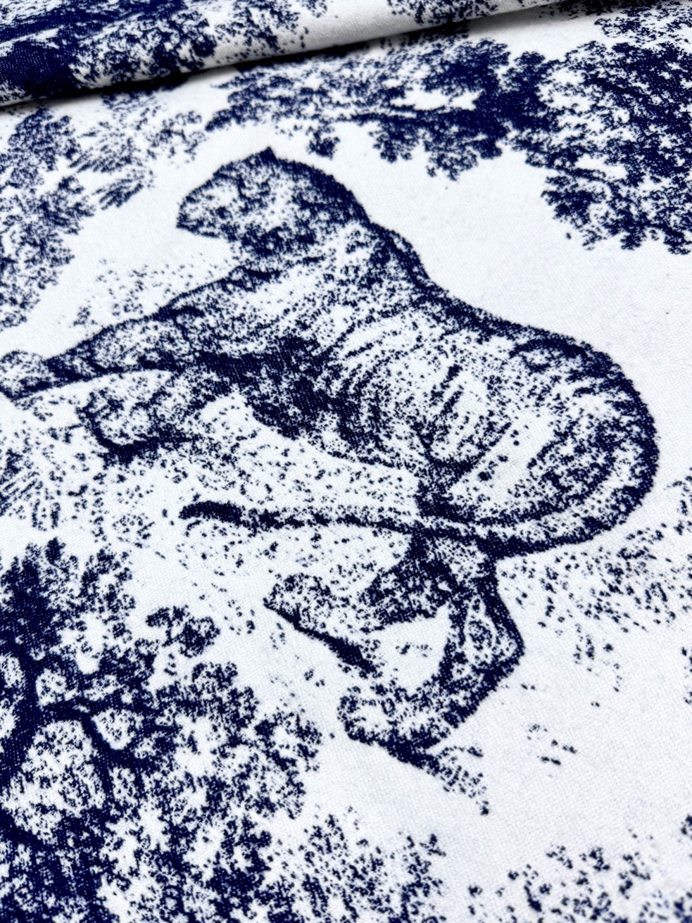 [TOP] Christian Dior Cashmere Scarf 140x140cm - Navy Blue/White