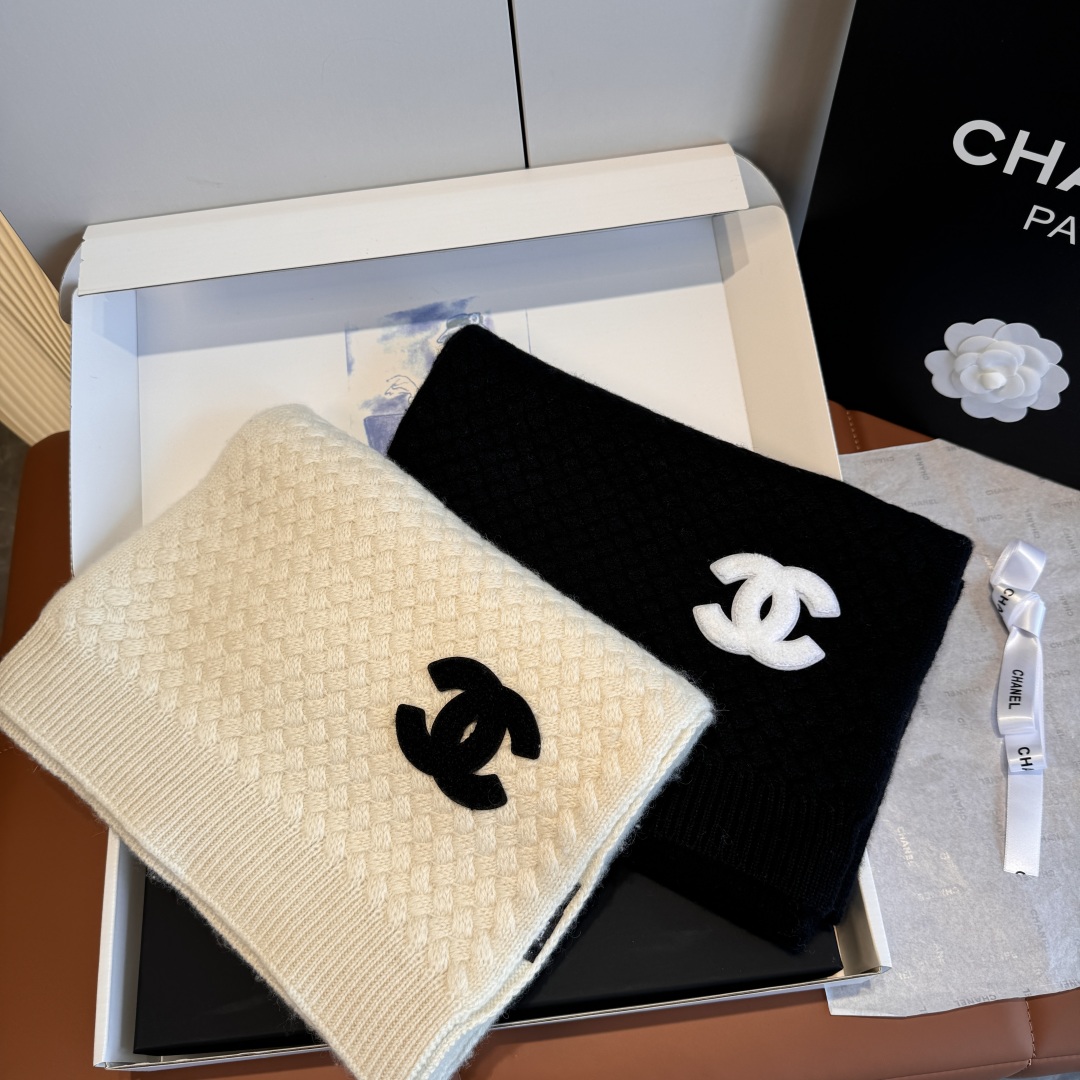 [TOP] Chanel Cashmere Scarf 30×180 cm - 2 Colors