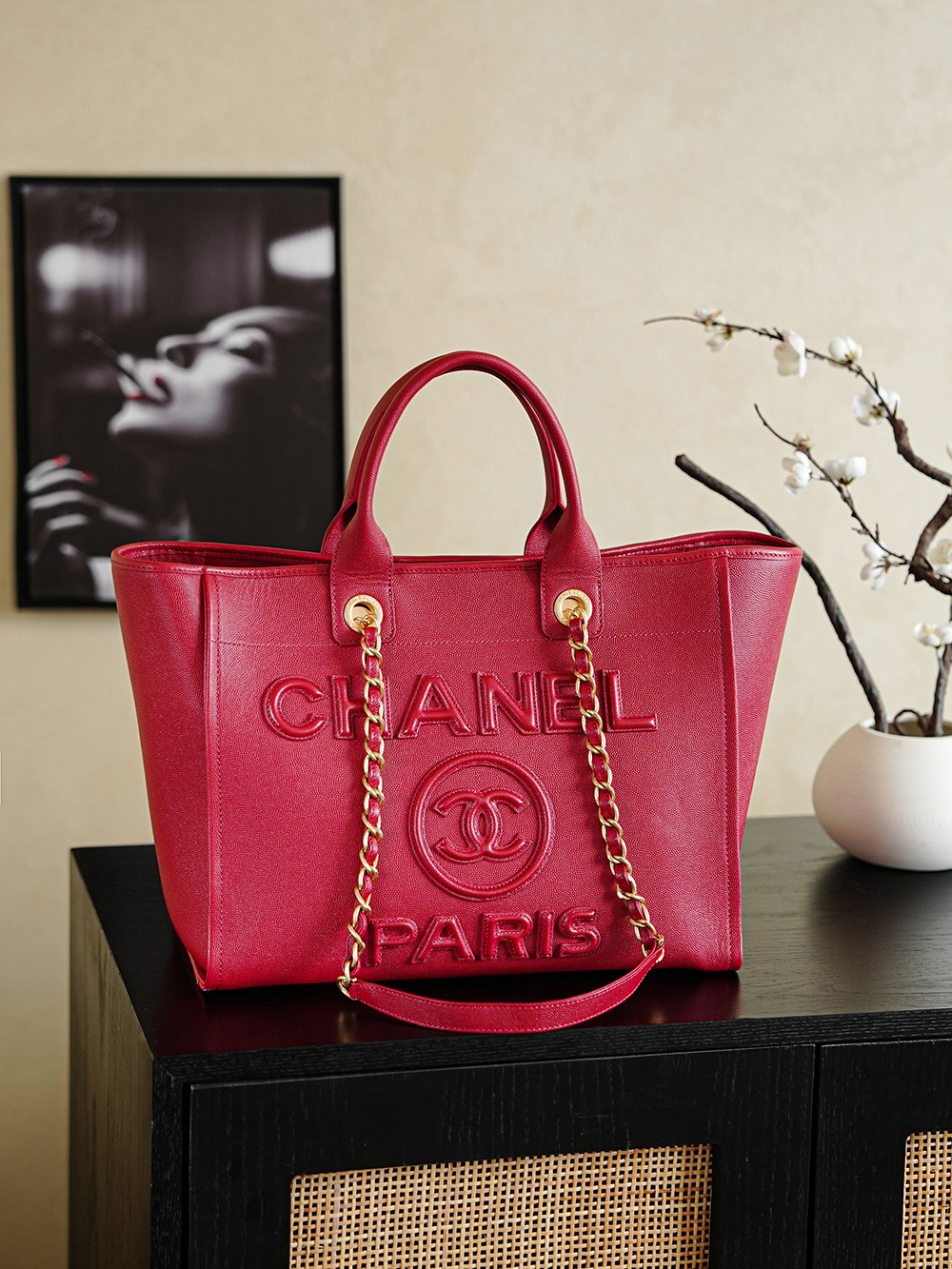 [TOP] CHANEL Beach Shopping Bag 33cm - 3 Colors