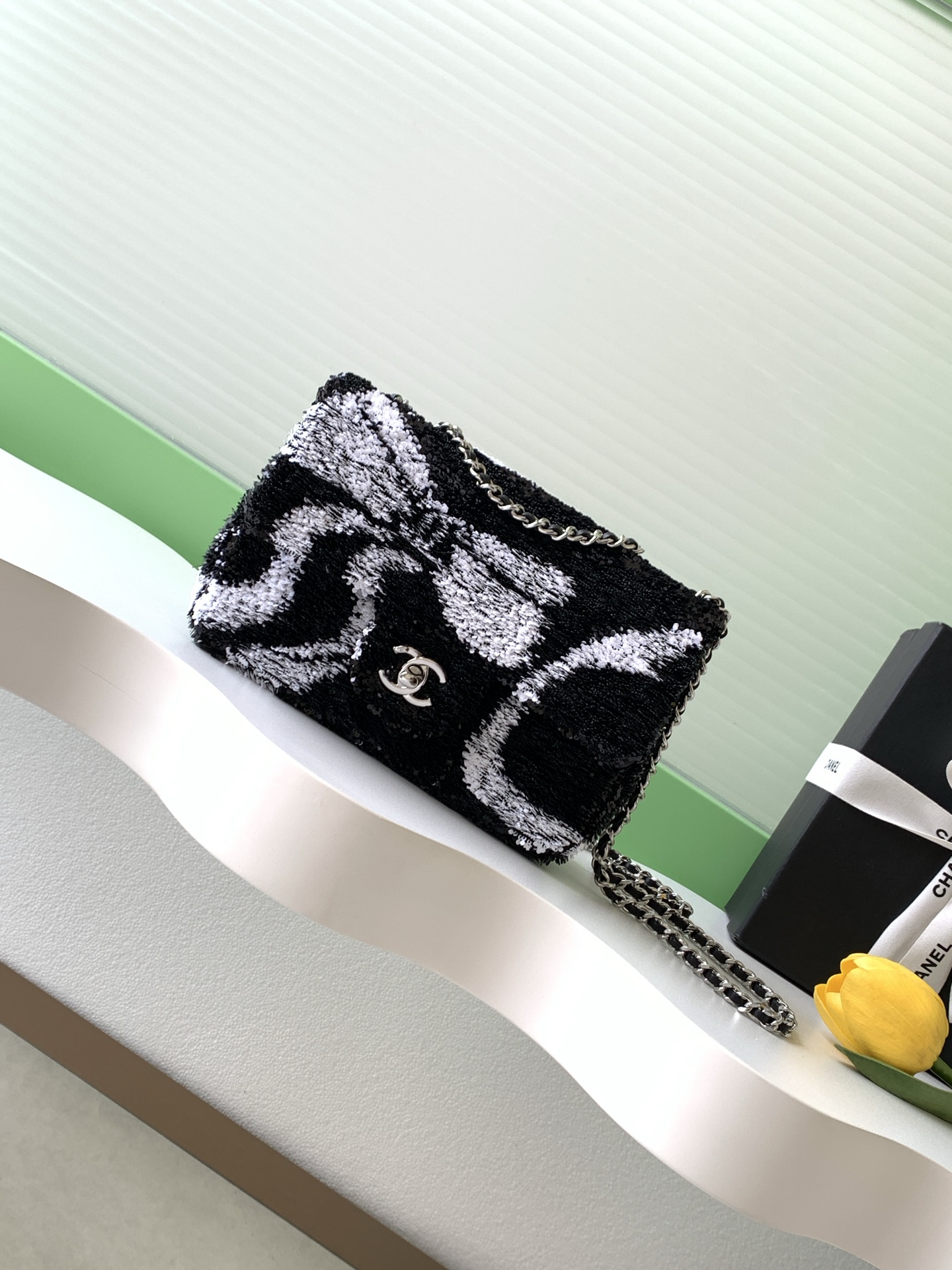 [TOP] CHANEL Classic Flap Bag CF Sequins 21*14*8cm - 4 Colors