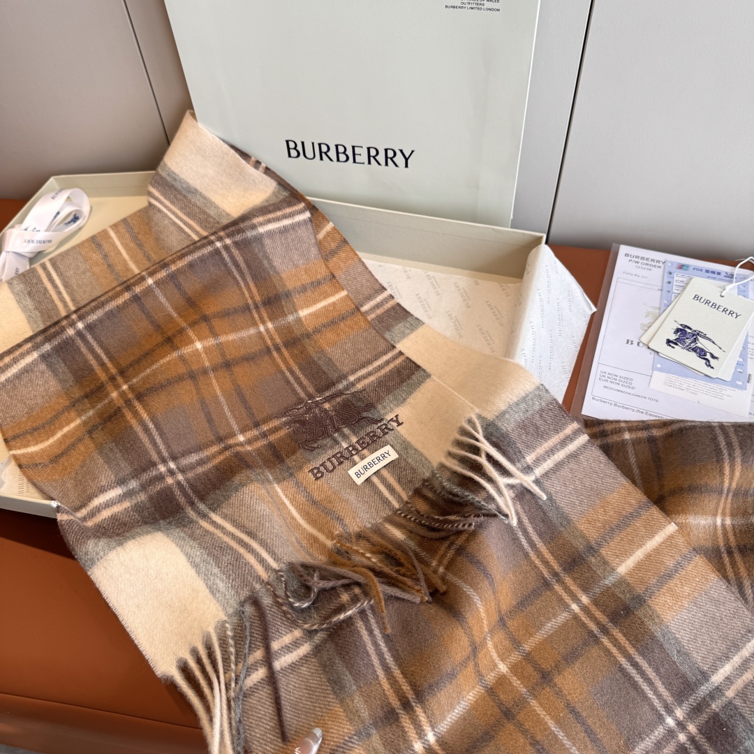 [TOP] BURBERRY Cashmere Scarf 30*180cm  - 3 Colors