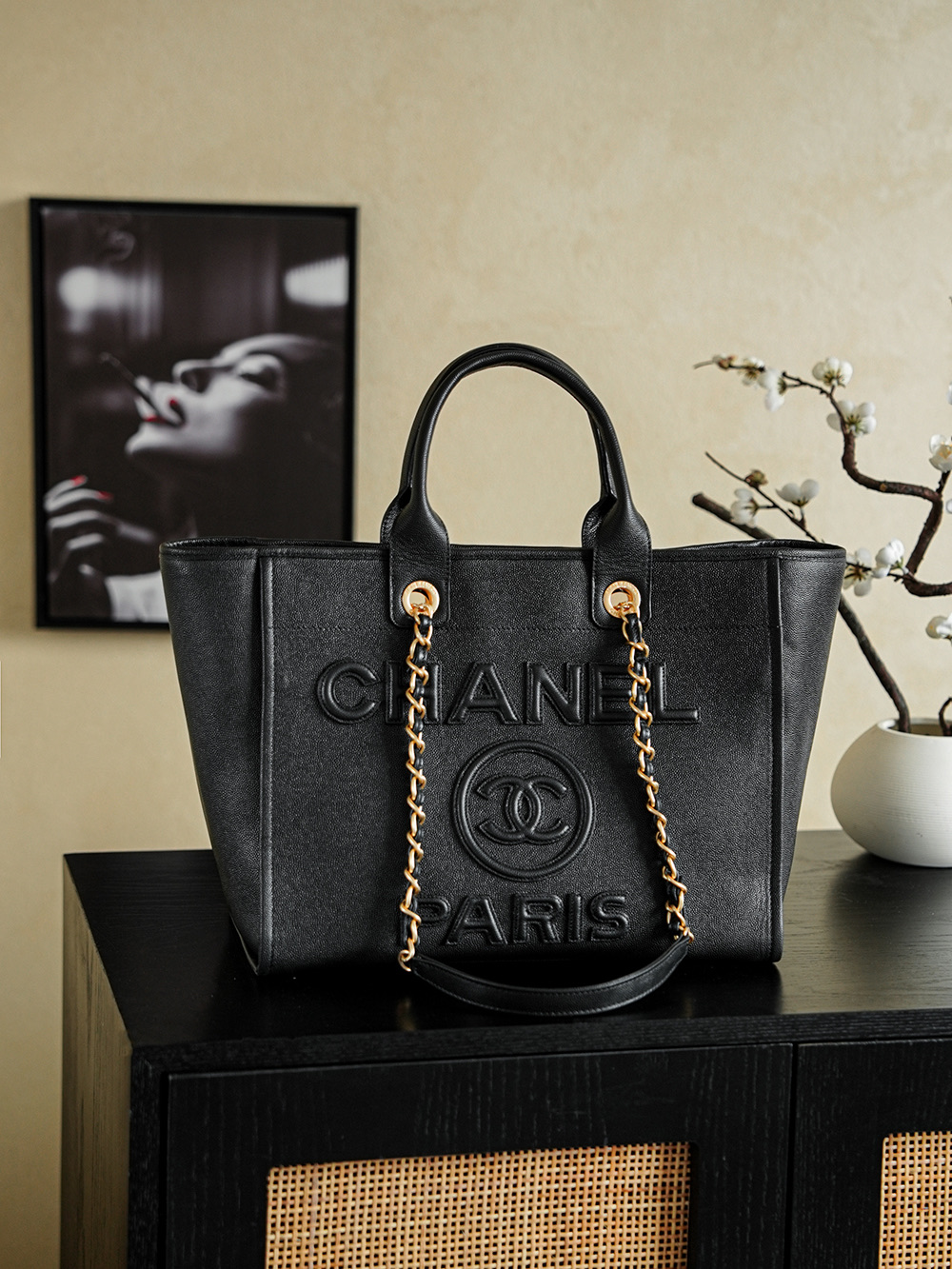 [TOP] CHANEL Beach Shopping Bag 33cm - 3 Colors